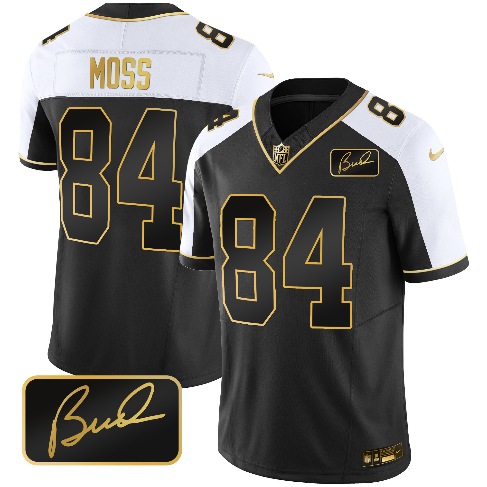 Randy Moss Men's Minnesota Vikings Bud Grant Patch Gold Limited Alternate Jersey - All Stitched