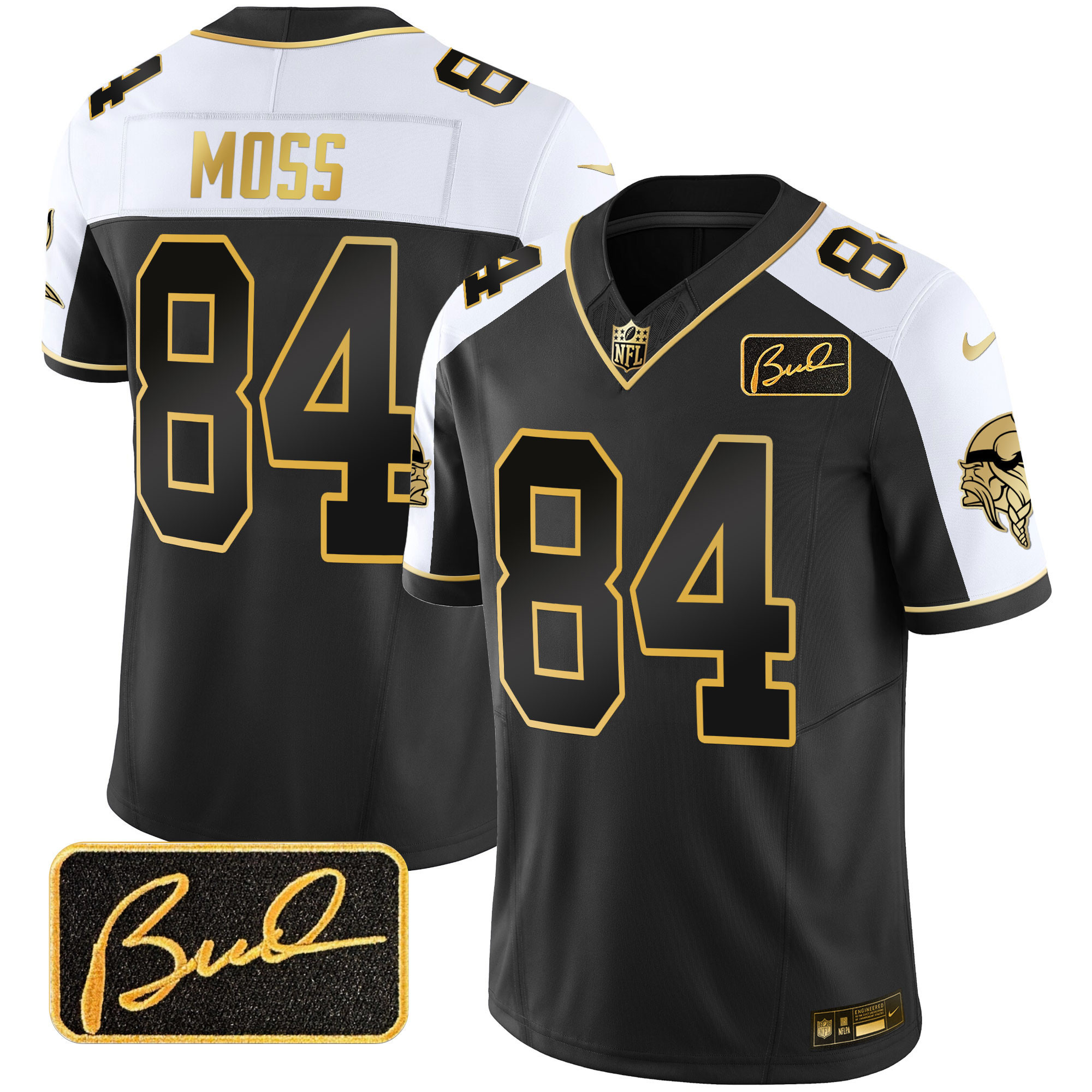 Randy Moss Men's Minnesota Vikings Bud Grant Patch Gold Limited Alternate Jersey - All Stitched