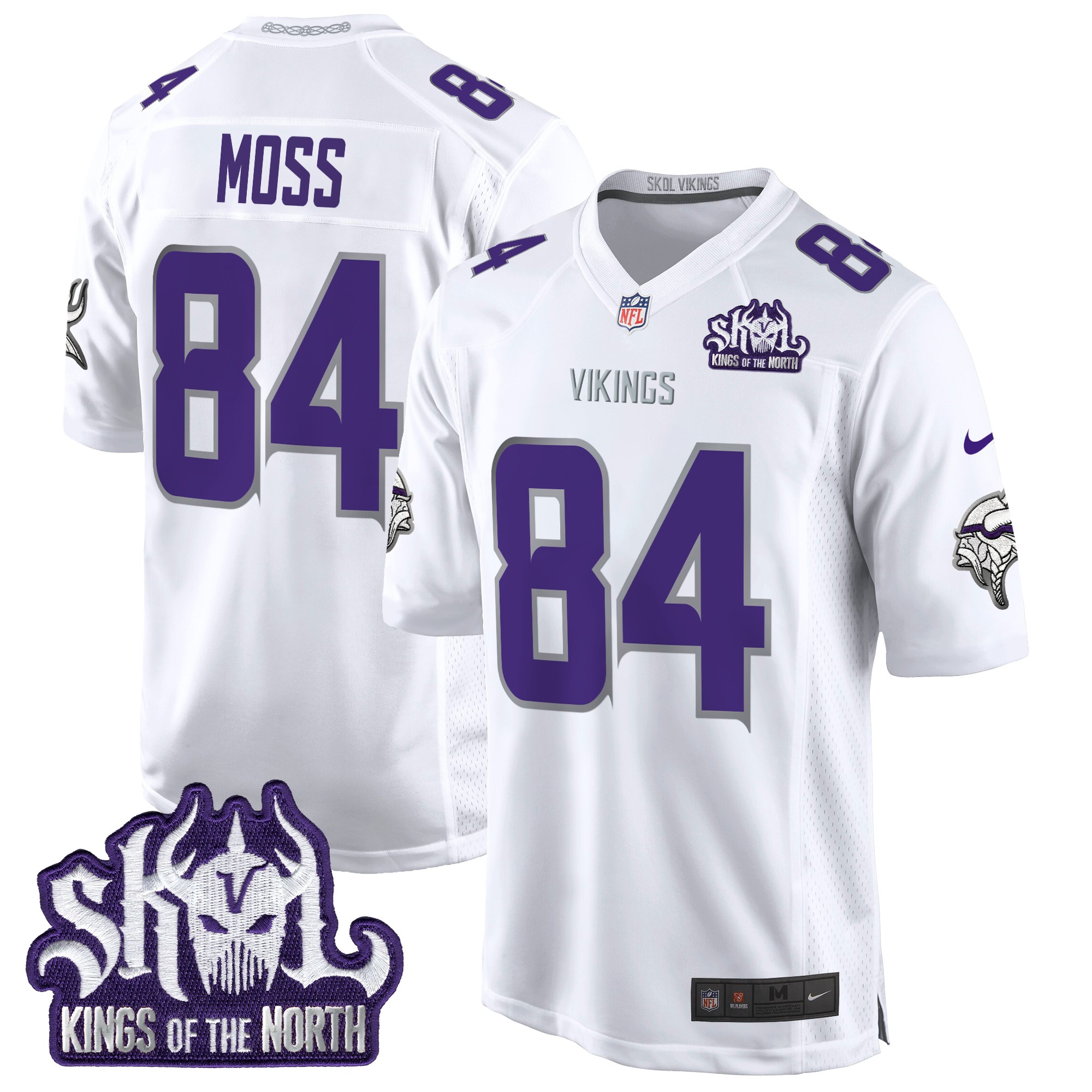 Randy Moss Men's Minnesota Vikings King Of The North Patch Game Winter Warrior Jersey - All Stitched