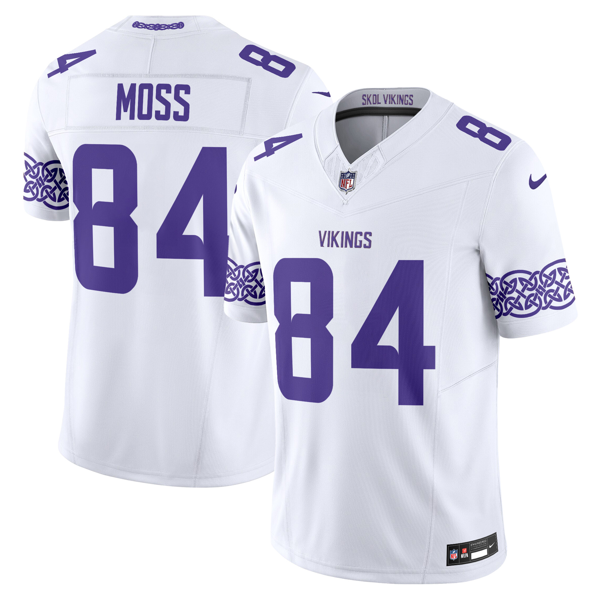 Randy Moss Men's Minnesota Vikings Nordic Pattern Vapor Limited White Jersey - All Stitched