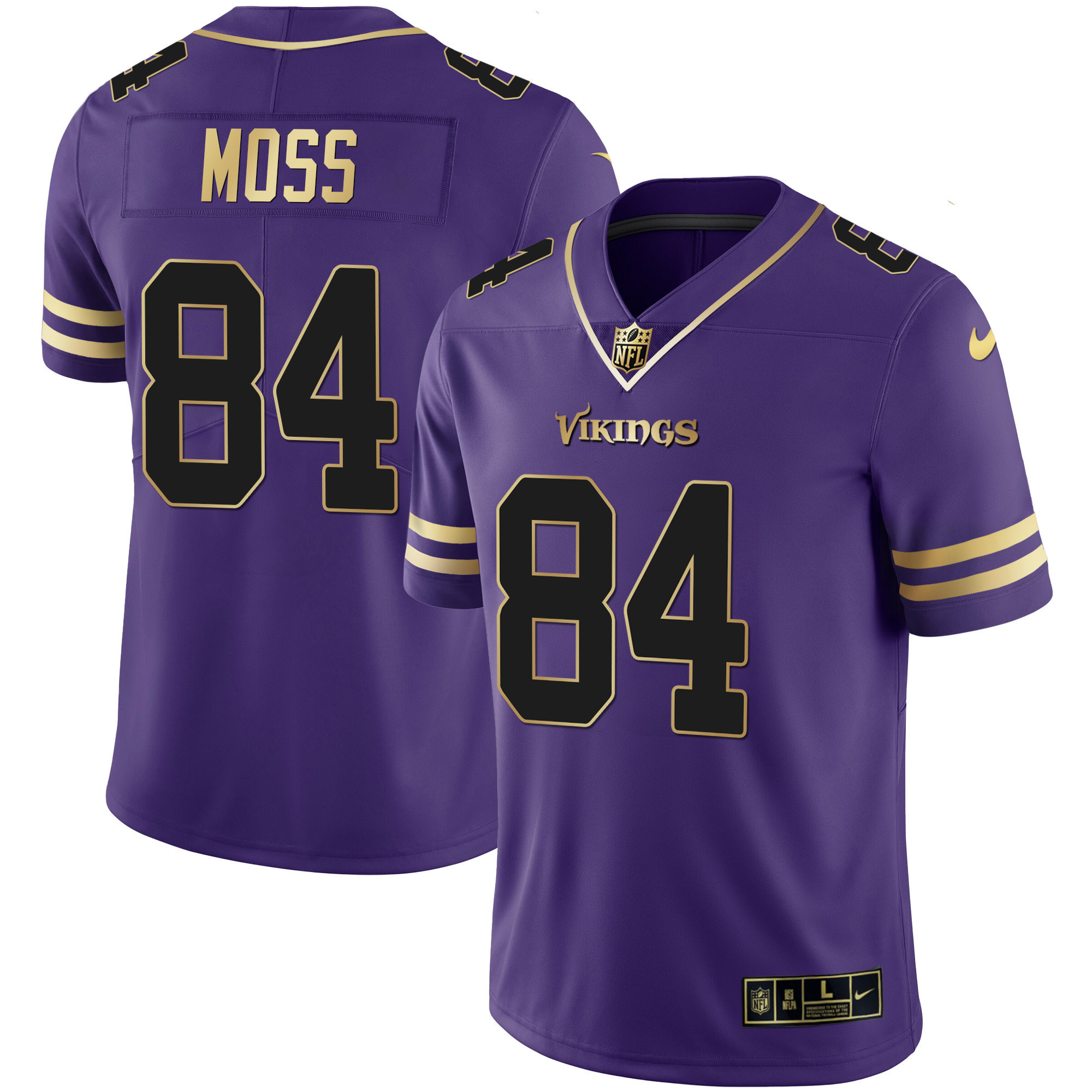 Randy Moss Men's Minnesota Vikings Purple Gold Vapor Purple Gold Jersey - All Stitched