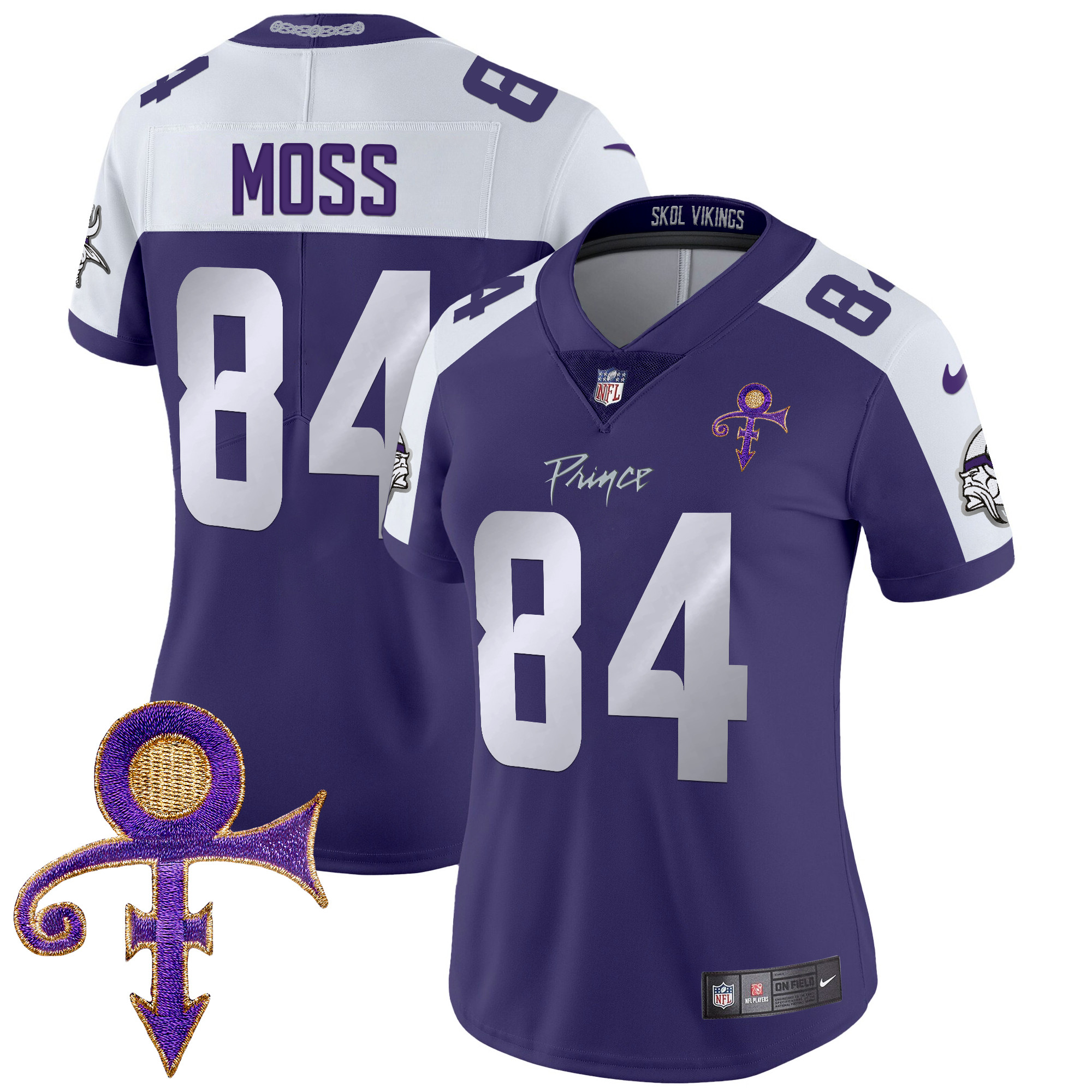 Randy Moss Women's Minnesota Vikings 2024 Prince Vapor Limited Purple Alternate Jersey - All Stitched