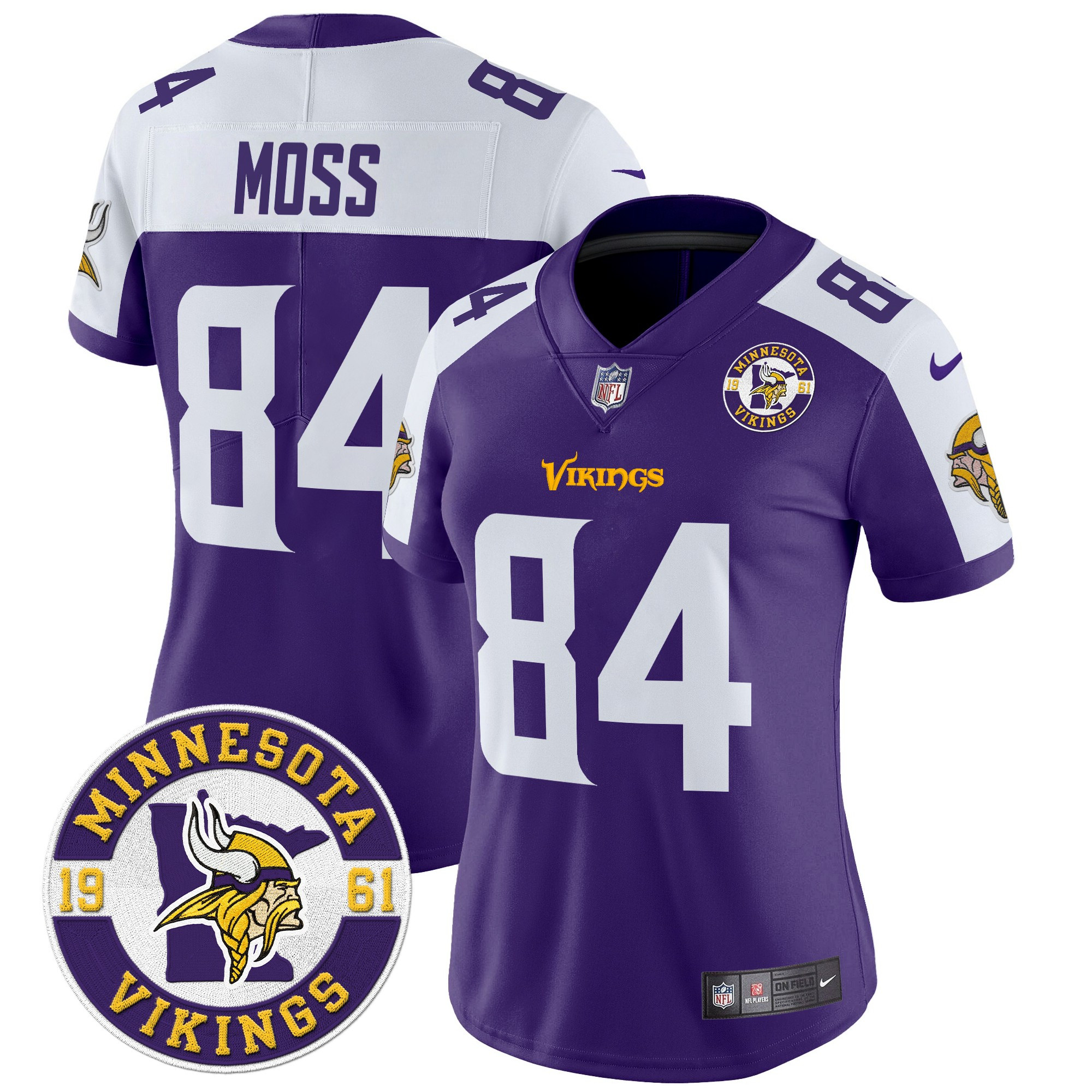 Randy Moss Women's Minnesota Vikings 2024 Vapor Limited Purple Alternate Jersey - All Stitched