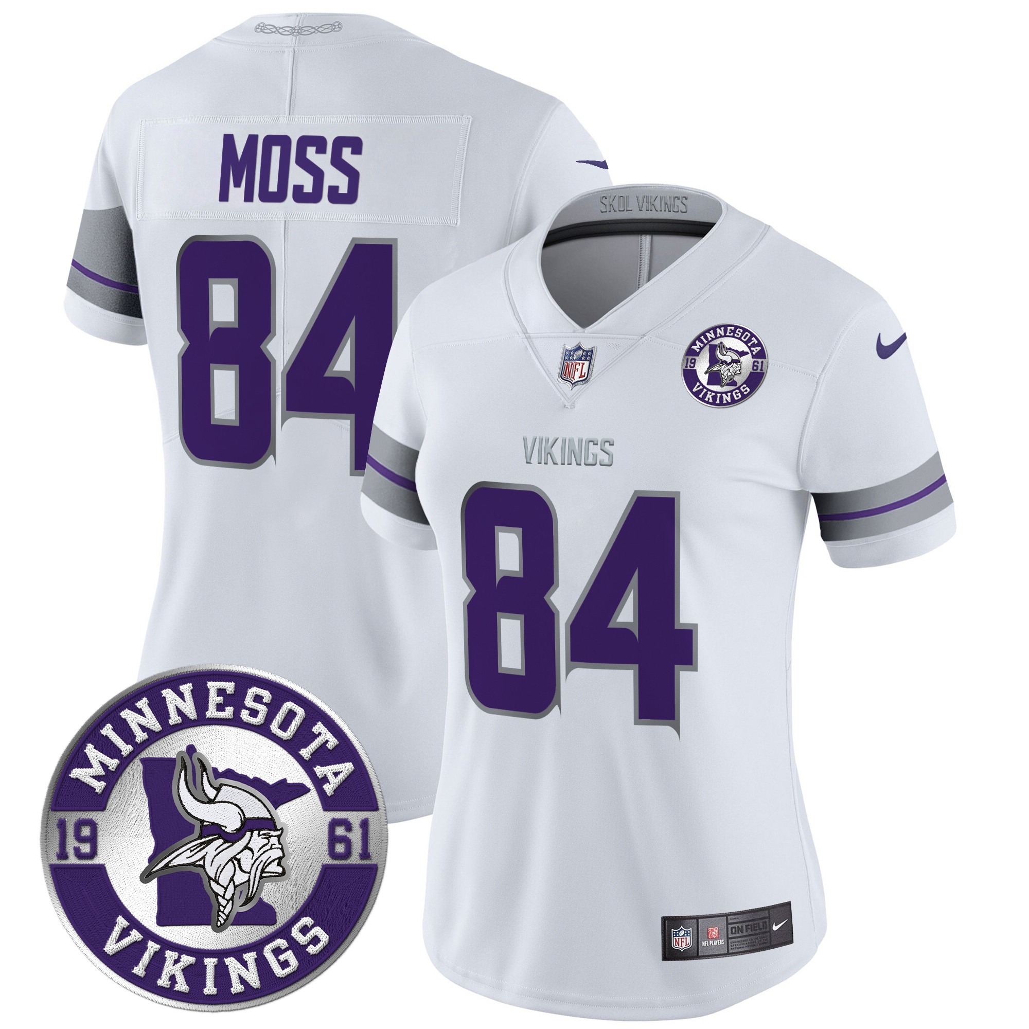 Randy Moss Women's Minnesota Vikings 2024 Vapor Limited White Jersey - All Stitched