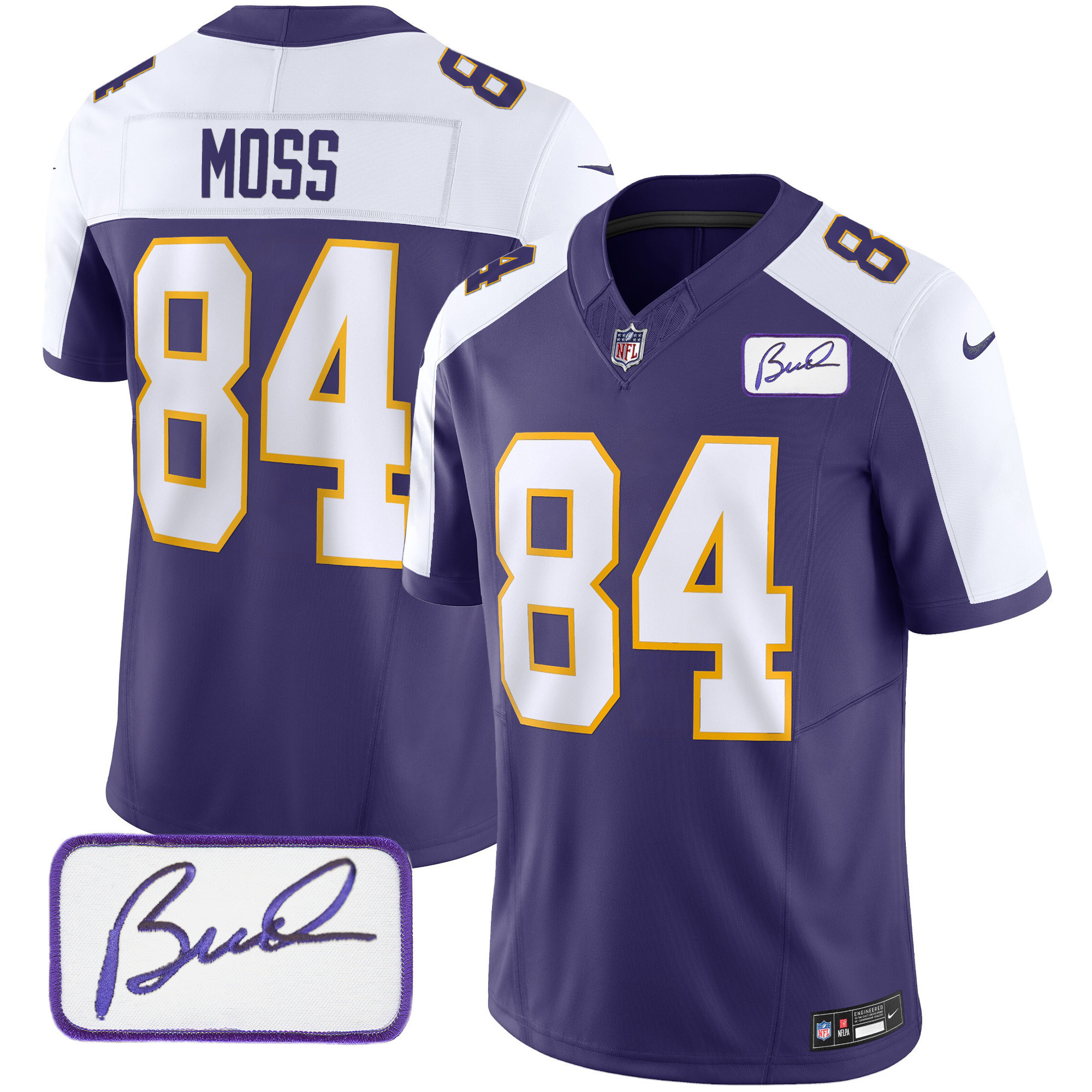 Randy Moss Youth's Minnesota Vikings Bud Grant Patch Classic Limited Alternate Jersey - All Stitched