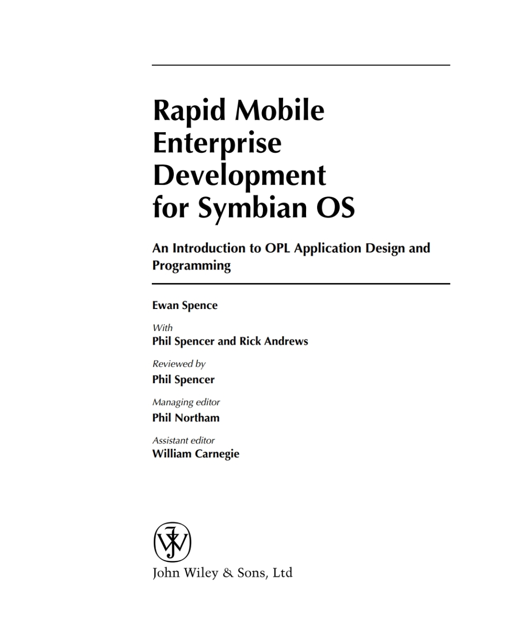 Rapid Mobile Enterprise Development for Symbian OS An Introduction to OPL Application Design and Programming 1st Edition â€“ PDF/EPUB Version Downloadable