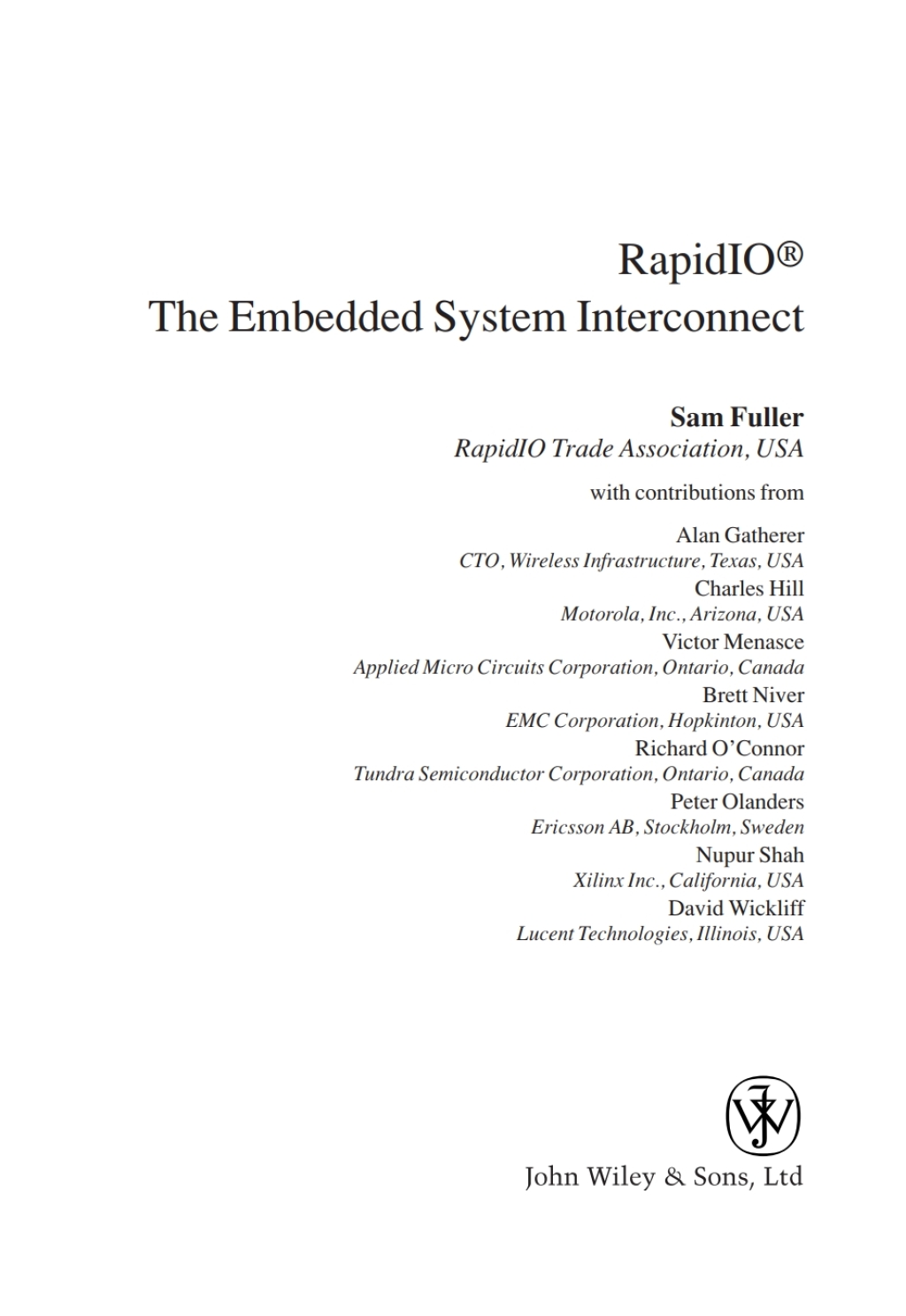 RapidIO The Embedded System Interconnect 1st Edition â€“ PDF/EPUB Version Downloadable
