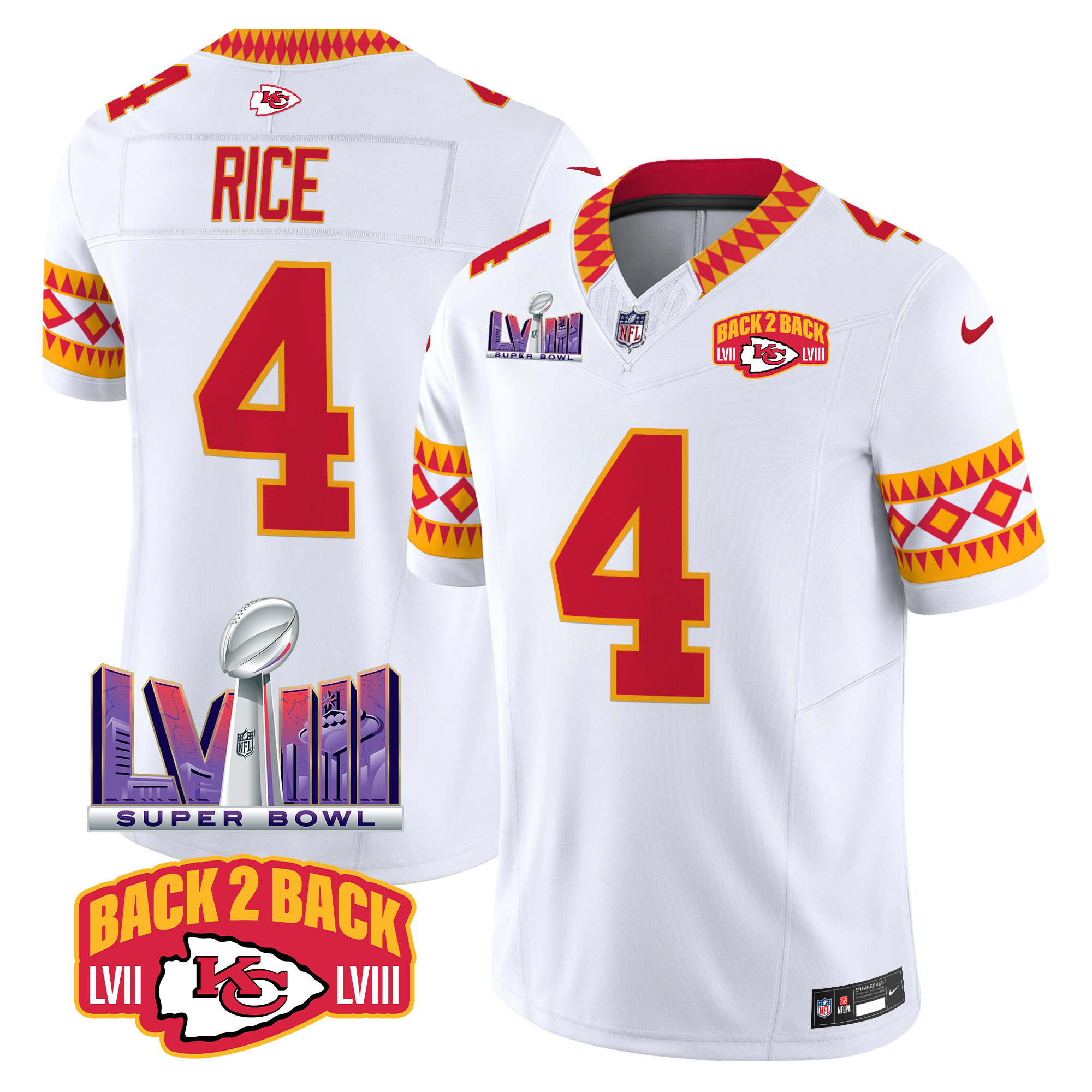 Rashee Rice Men's Kansas City Chiefs Special Vapor Limited White Jersey - All Stitched