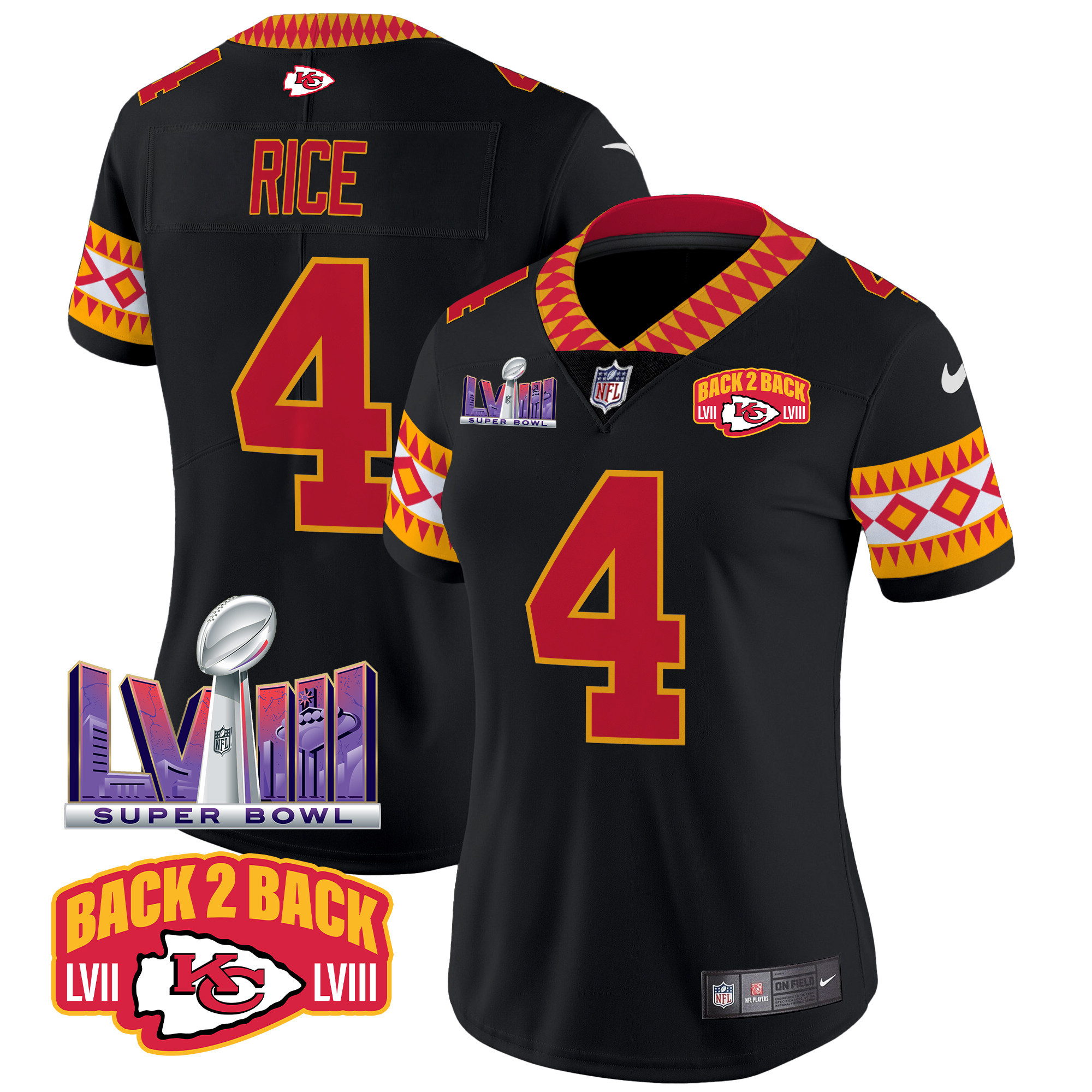 Rashee Rice Women's Kansas City Chiefs Special Vapor Limited Black Jersey - All Stitched
