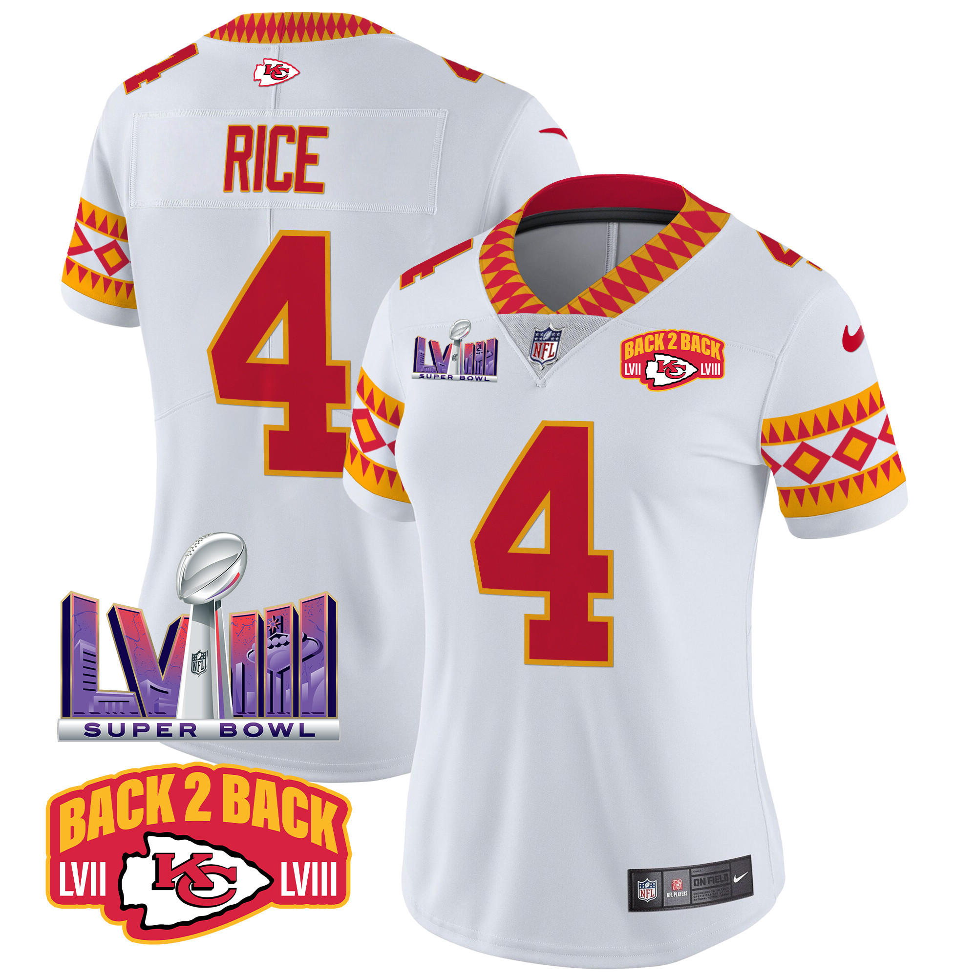 Rashee Rice Women's Kansas City Chiefs Special Vapor Limited White Jersey - All Stitched