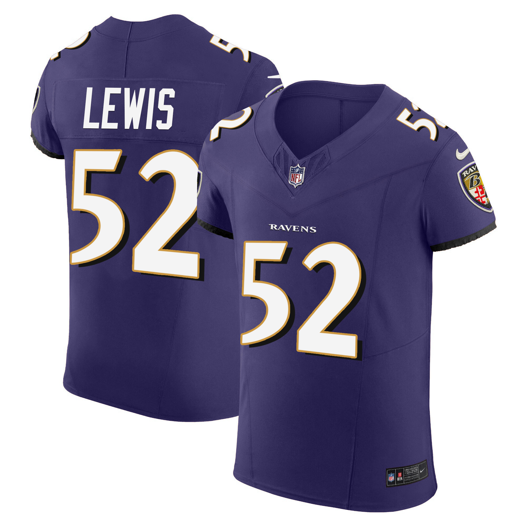 Ray Lewis Men's Baltimore Ravens Vapor Elite Purple Jersey - All Stitched