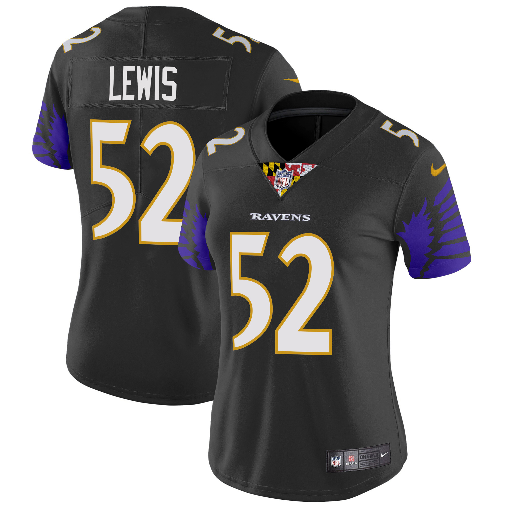 Ray Lewis Women's Baltimore Ravens Special Vapor Limited Black Jersey - All Stitched