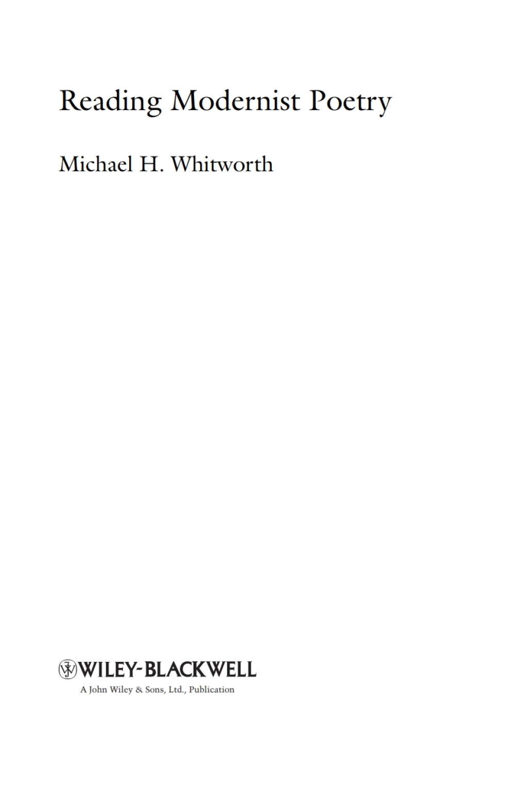 Reading Modernist Poetry 1st Edition â€“ PDF/EPUB Version Downloadable