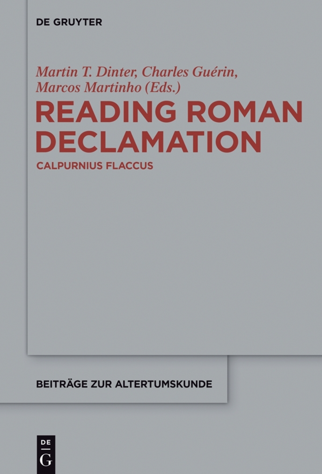 Reading Roman Declamation - Calpurnius Flaccus 1st Edition â€“ PDF/EPUB Version Downloadable