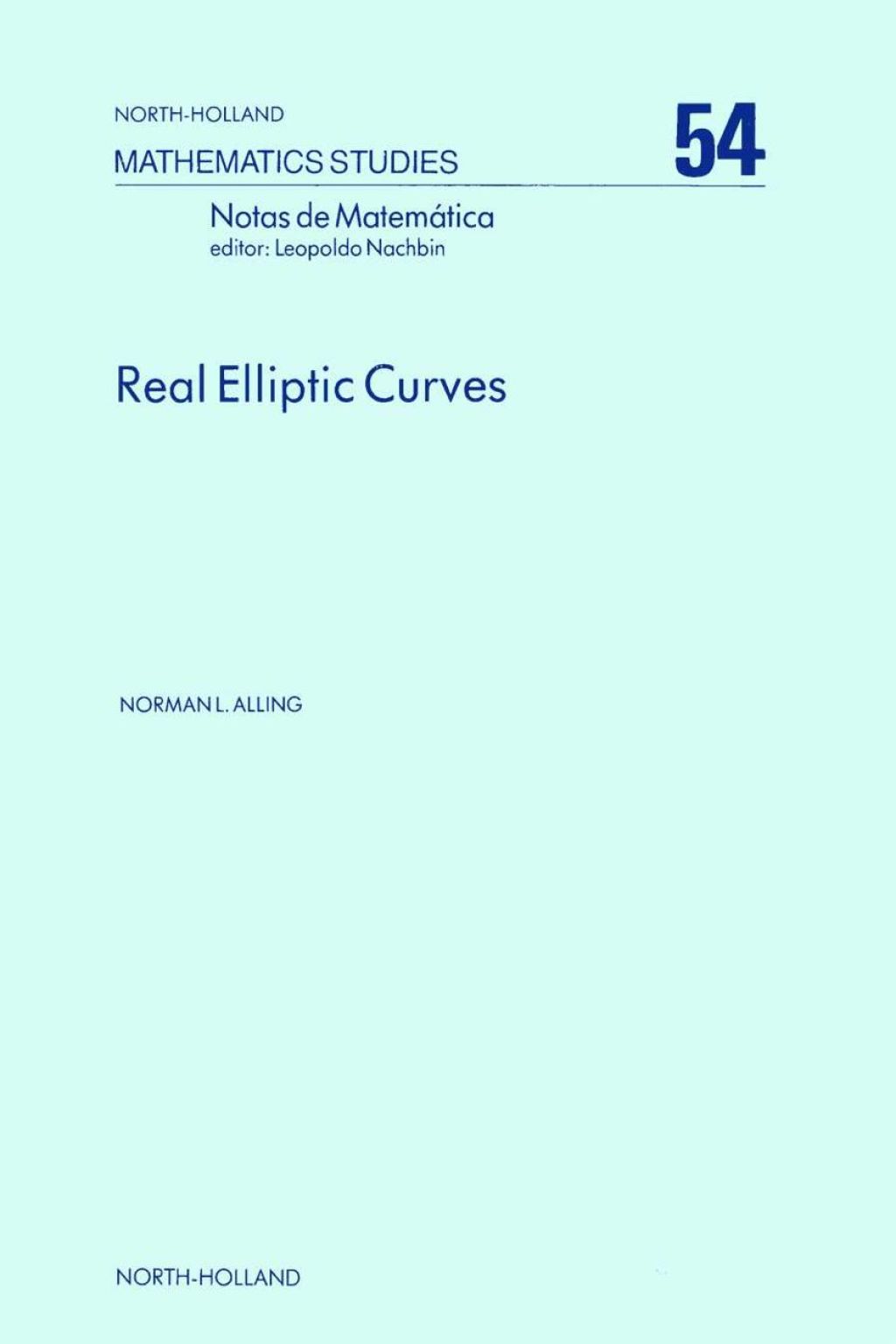 Real Elliptic Curves  â€“ PDF/EPUB Version Downloadable