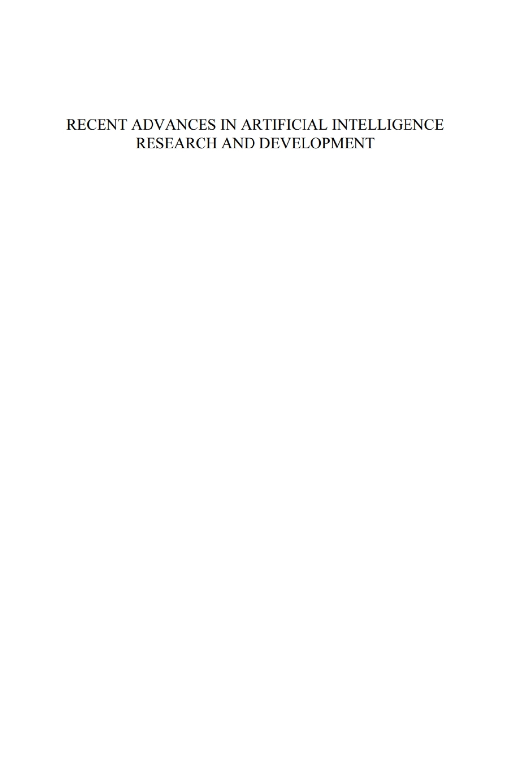Recent Advances in Artificial Intelligence Research and Development Proceedings of the 20th International Conference of the Catalan Association for Artificial Intelligence, Deltebre, Terres de lâ€²Ebre, Spain, October 25-27, 2017 1st Edition â€“ PDF/EPUB Version Downloadable
