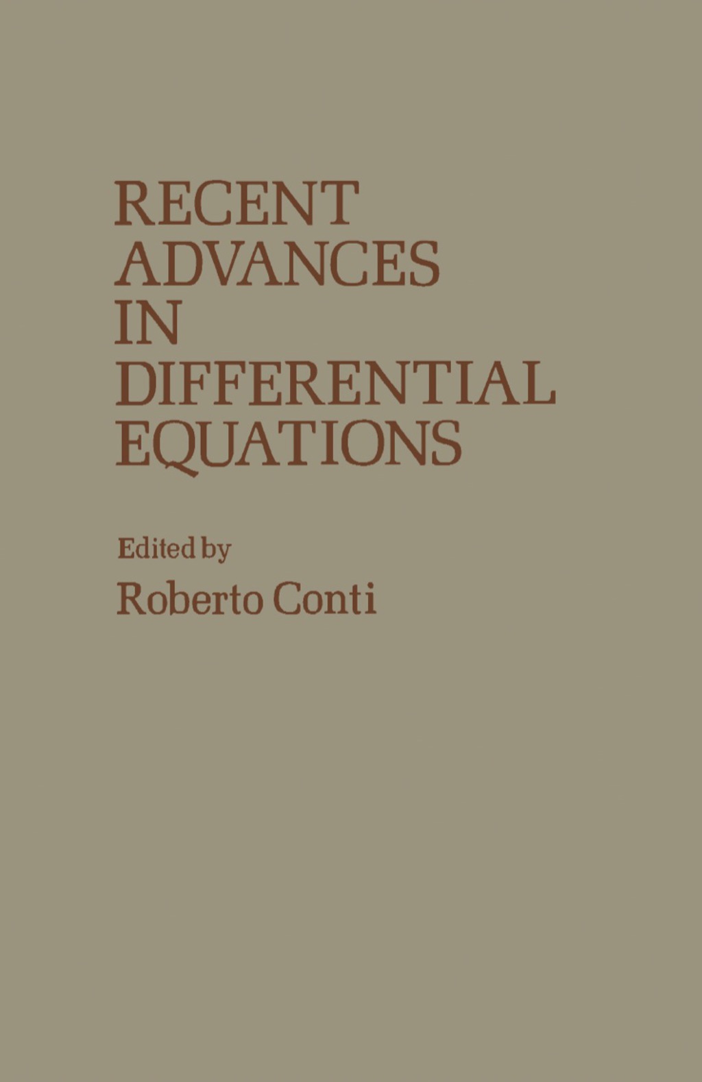 Recent Advances in Differential Equations  â€“ PDF/EPUB Version Downloadable
