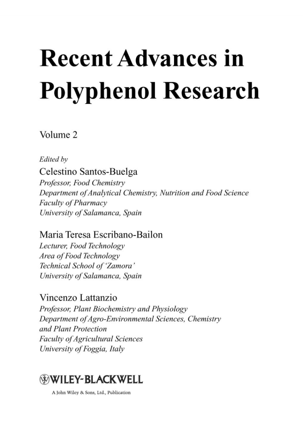 Recent Advances in Polyphenol Research 1st Edition – PDF/EPUB Version Downloadable Recent Advances in Polyphenol Research 1st Edition – PDF/EPUB Version Downloadable - Image 1