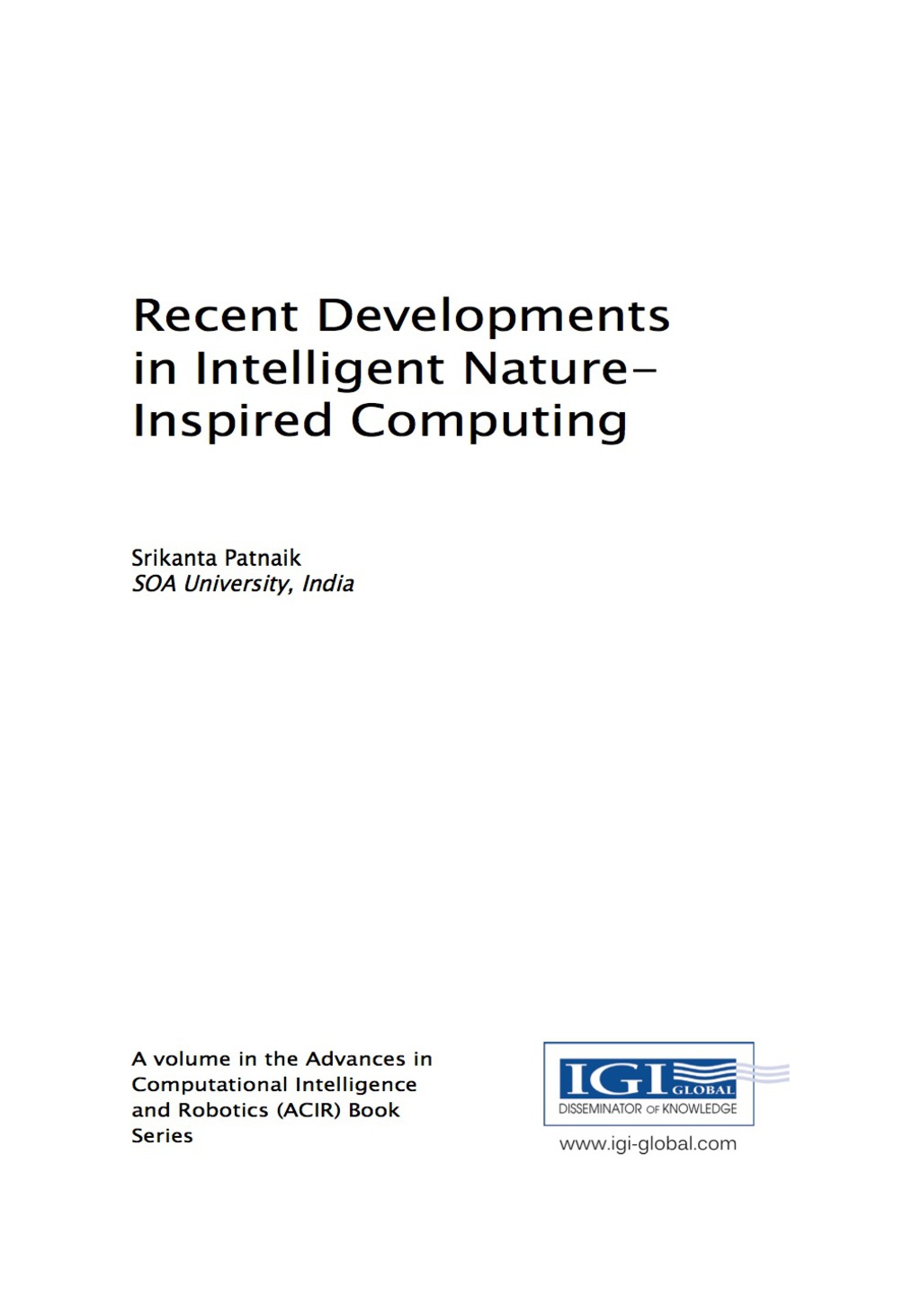 Recent Developments in Intelligent Nature-Inspired Computing  â€“ PDF/EPUB Version Downloadable