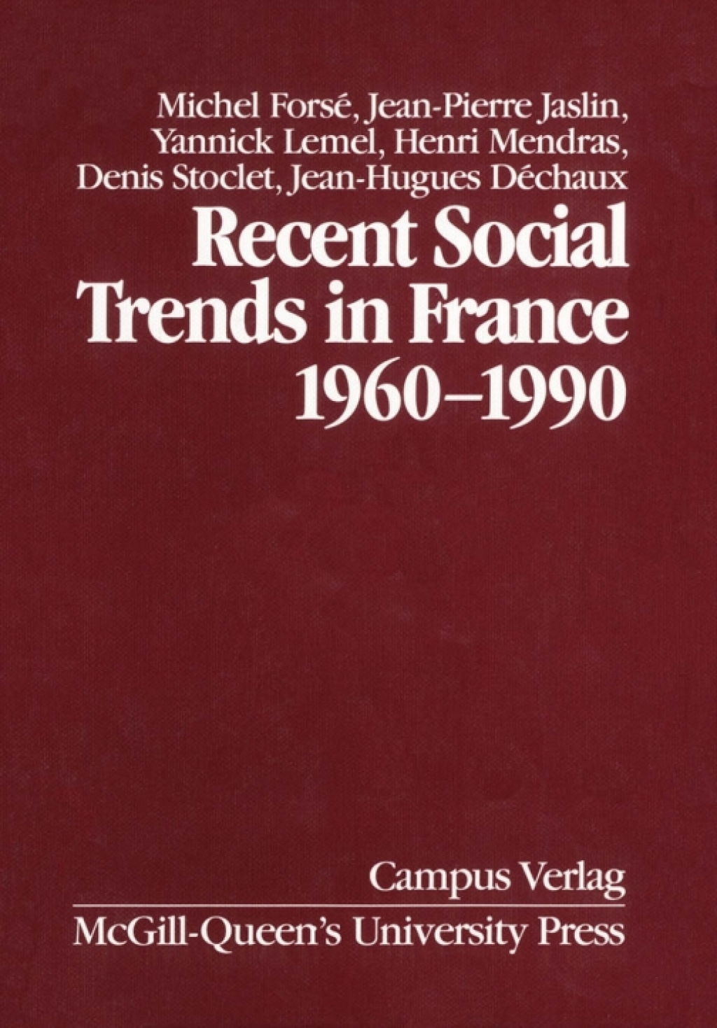 Recent Social Trends in France, 1960-1990  â€“ PDF/EPUB Version Downloadable