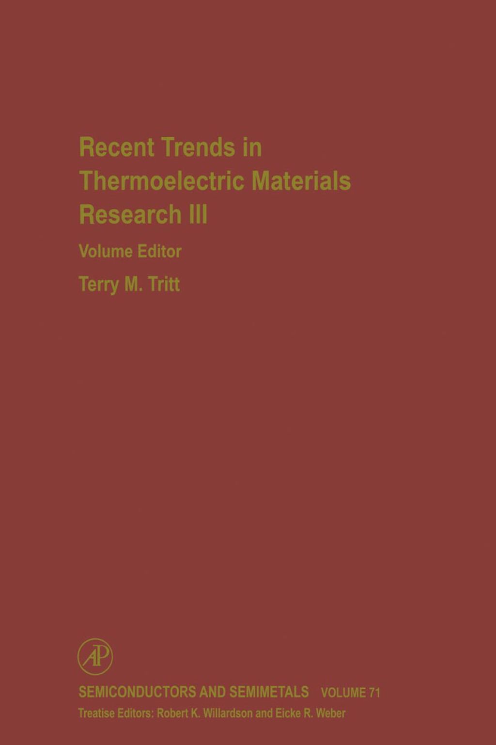 Recent Trends in Thermoelectric Materials Research: Part Three: Part Three  â€“ PDF/EPUB Version Downloadable