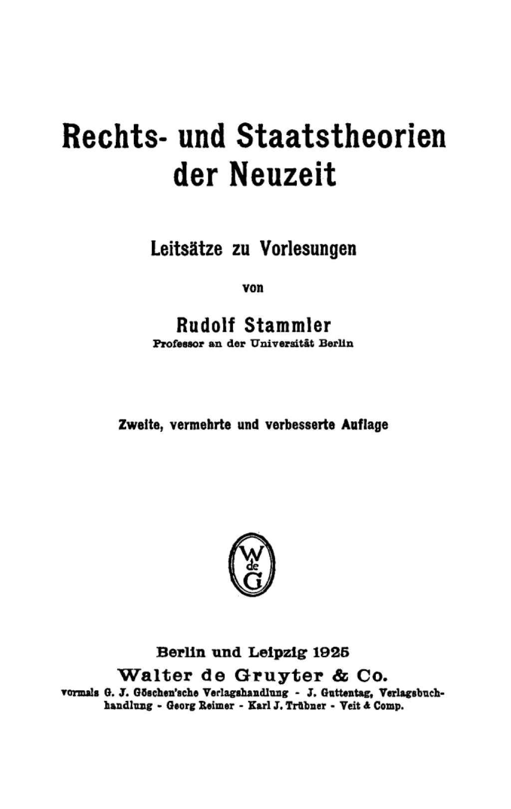 Rechts- und Staatstheorien der Neuzeit LeitsÃ¤tze zu Vorlesungen 2nd Edition â€“ PDF/EPUB Version Downloadable