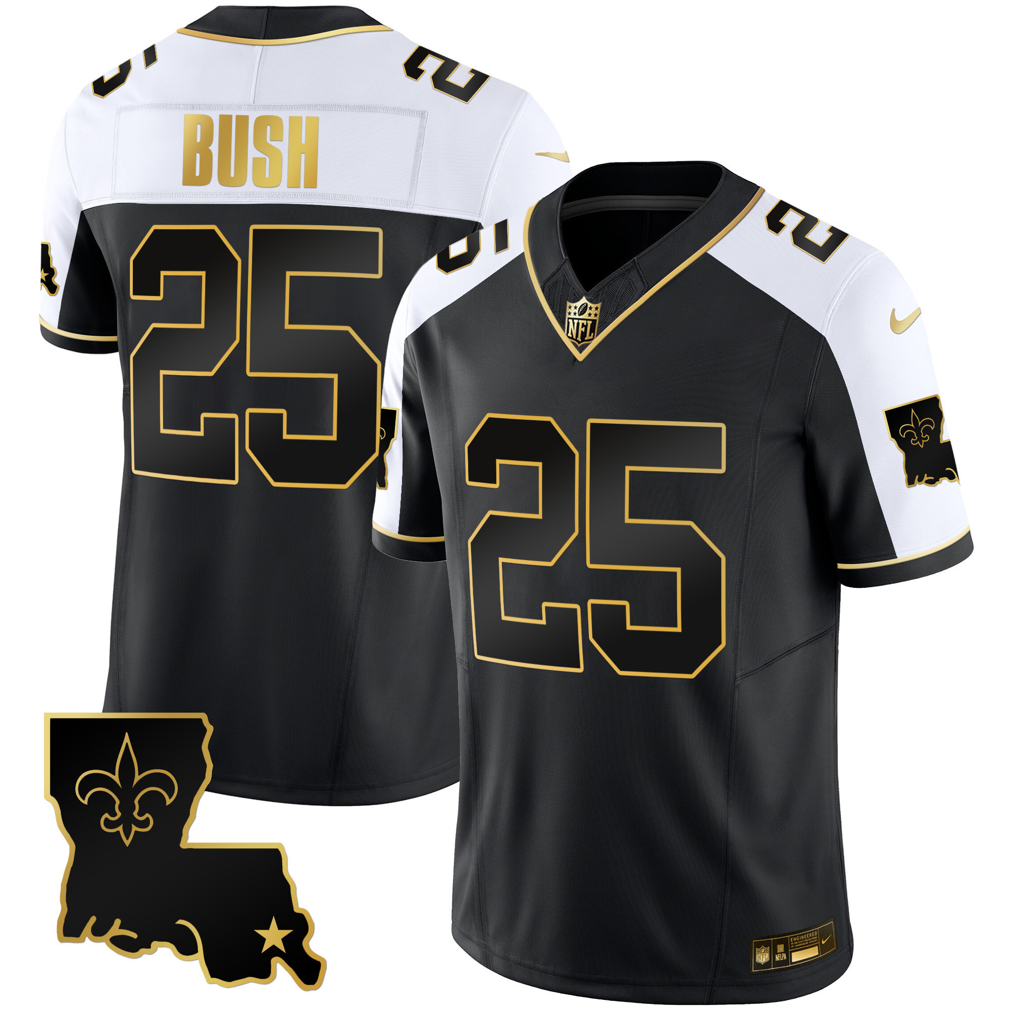 Reggie Bush Men's New Orleans Saints 1987 Legacy Gold Vapor Alternate Jersey - All Stitched