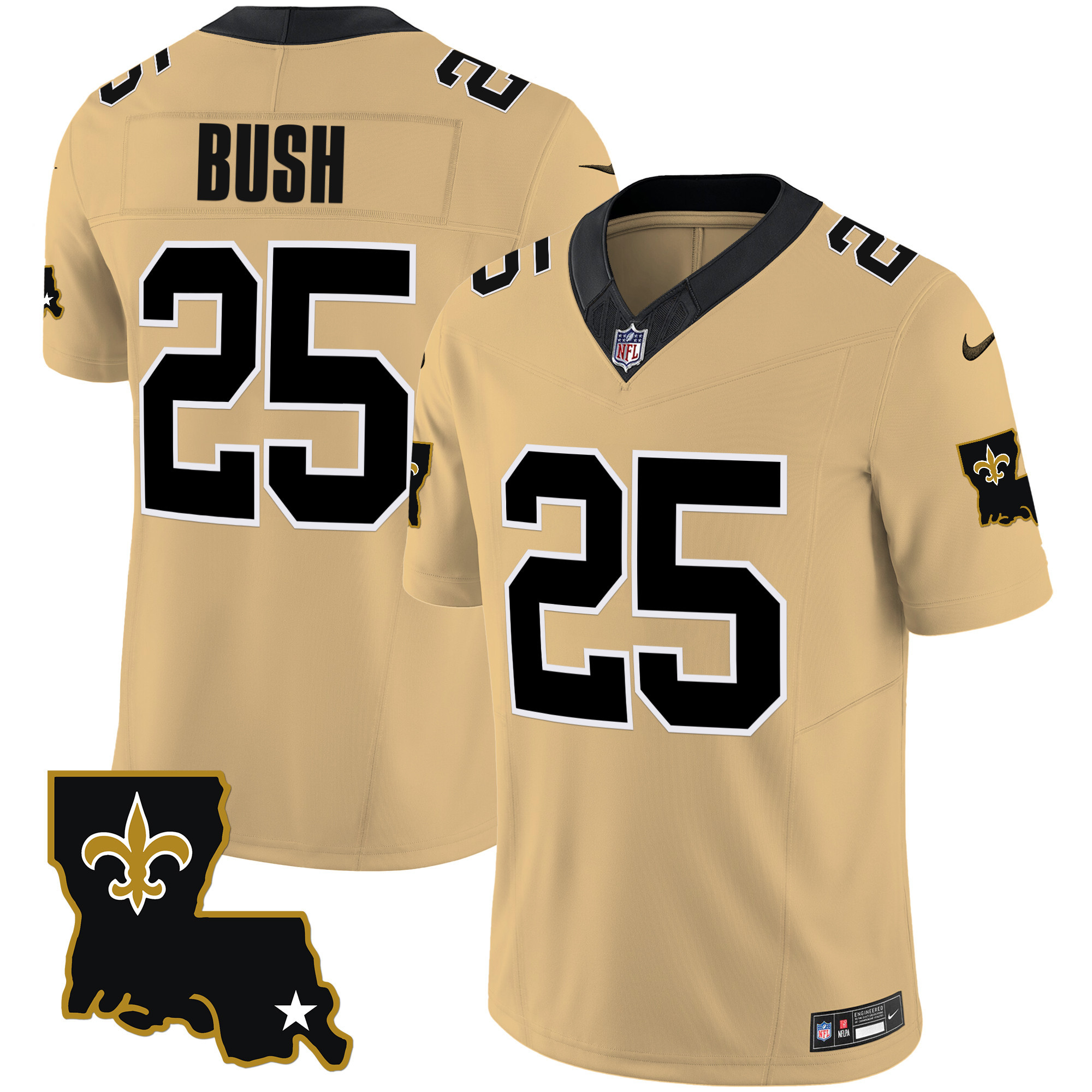 Reggie Bush Men's New Orleans Saints 1987 Legacy Vapor Gold Jersey - All Stitched