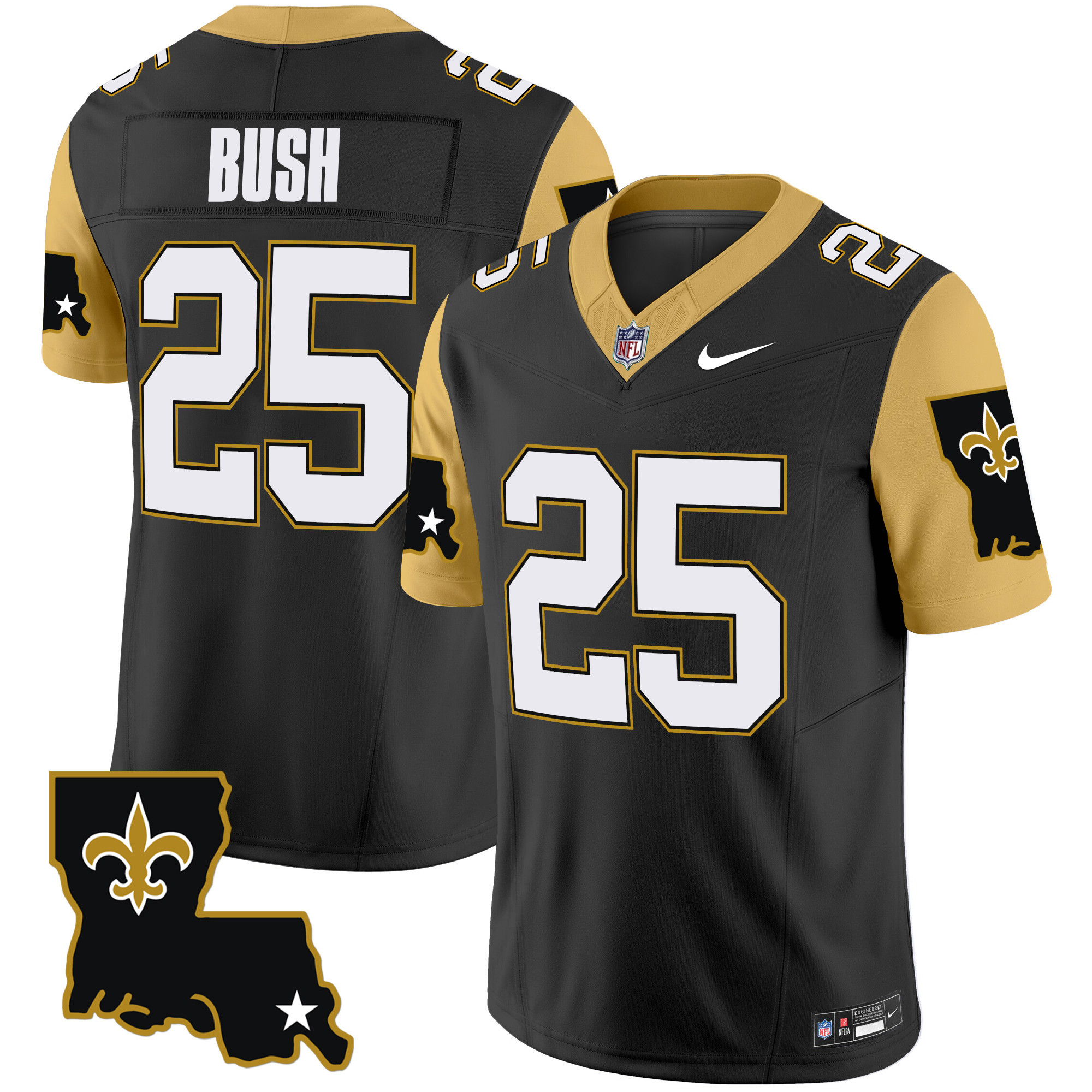 Reggie Bush Men's New Orleans Saints 1987 Legacy Vapor Limited Black Jersey - All Stitched