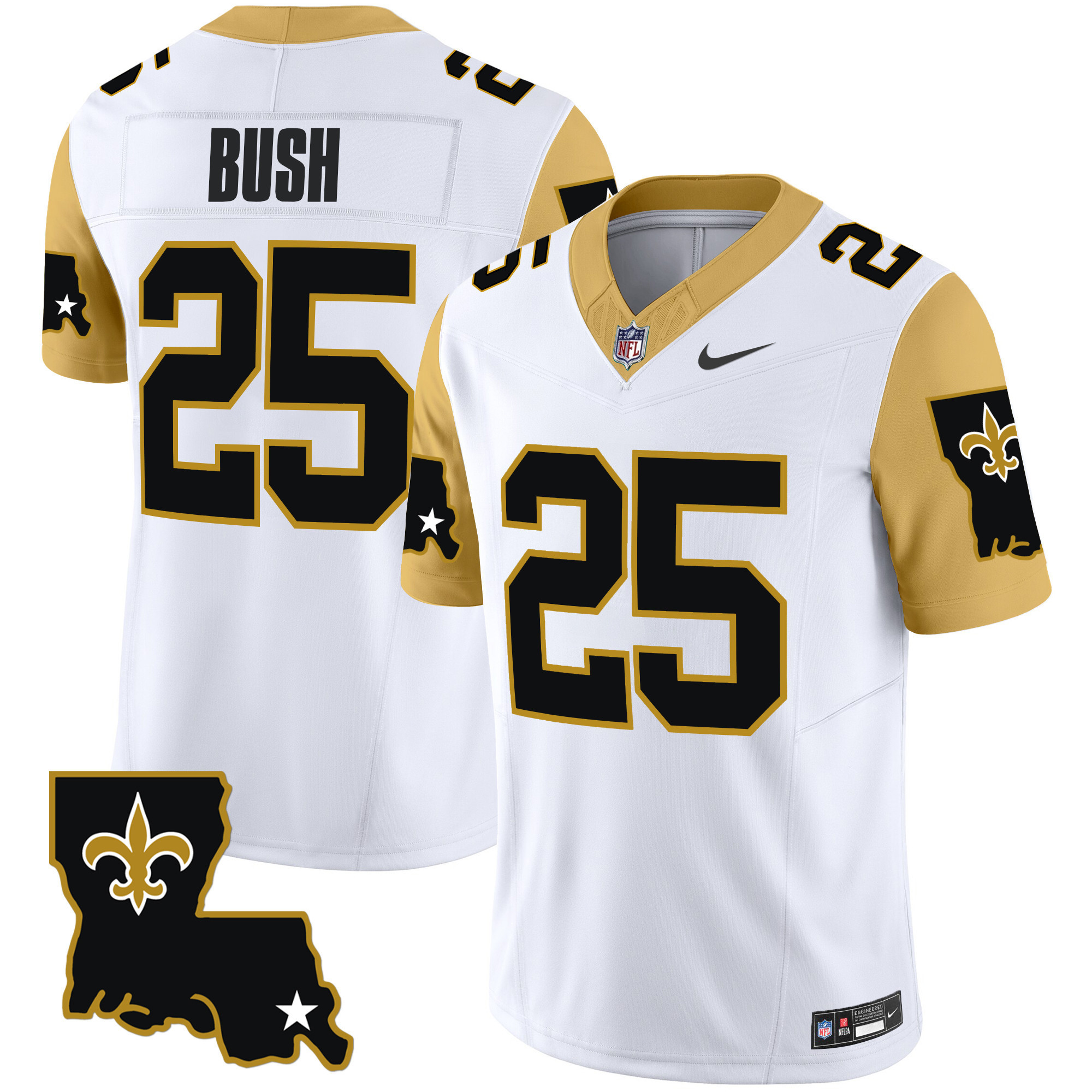 Reggie Bush Men's New Orleans Saints 1987 Legacy Vapor Limited White Jersey - All Stitched