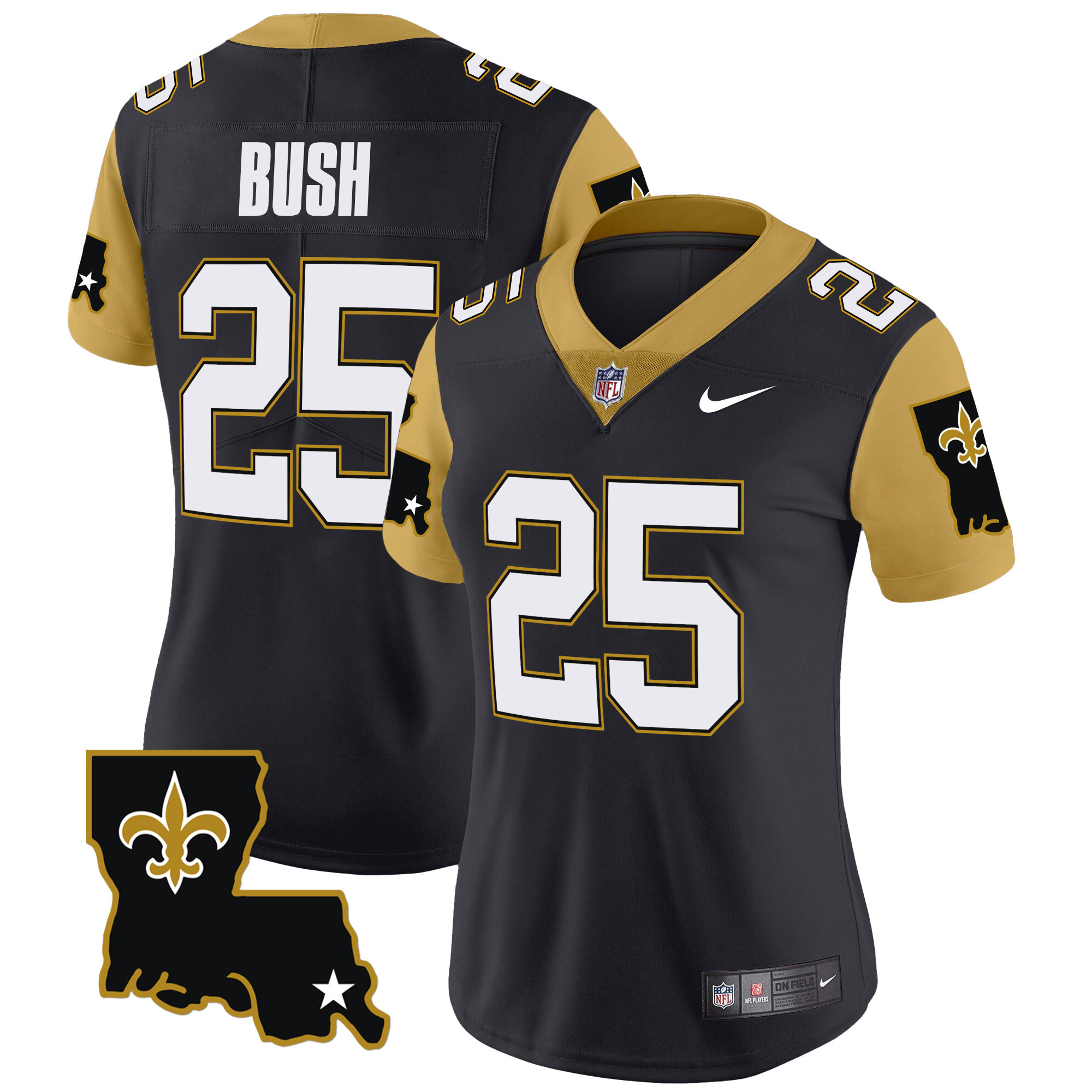 Reggie Bush Women's New Orleans Saints 1987 Legacy Vapor Limited Black Jersey - All Stitched