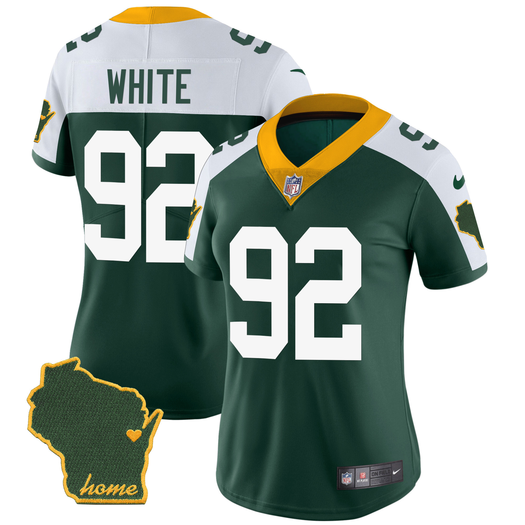 Reggie White Women's Green Bay Packers Home Patch Vapor Alternate Jersey - All Stitched