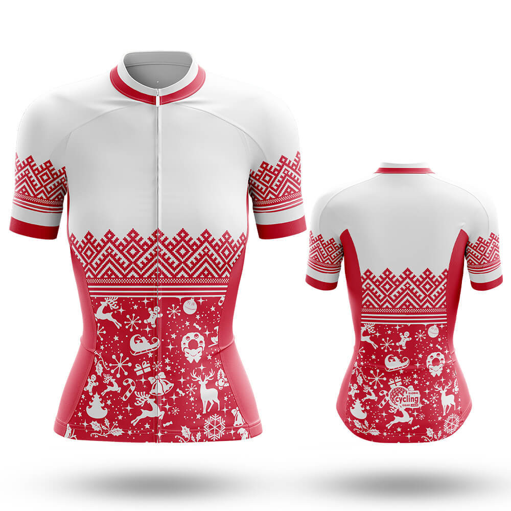 Reindeer Snowflake - Women's Cycling Short Sleeve Jersey