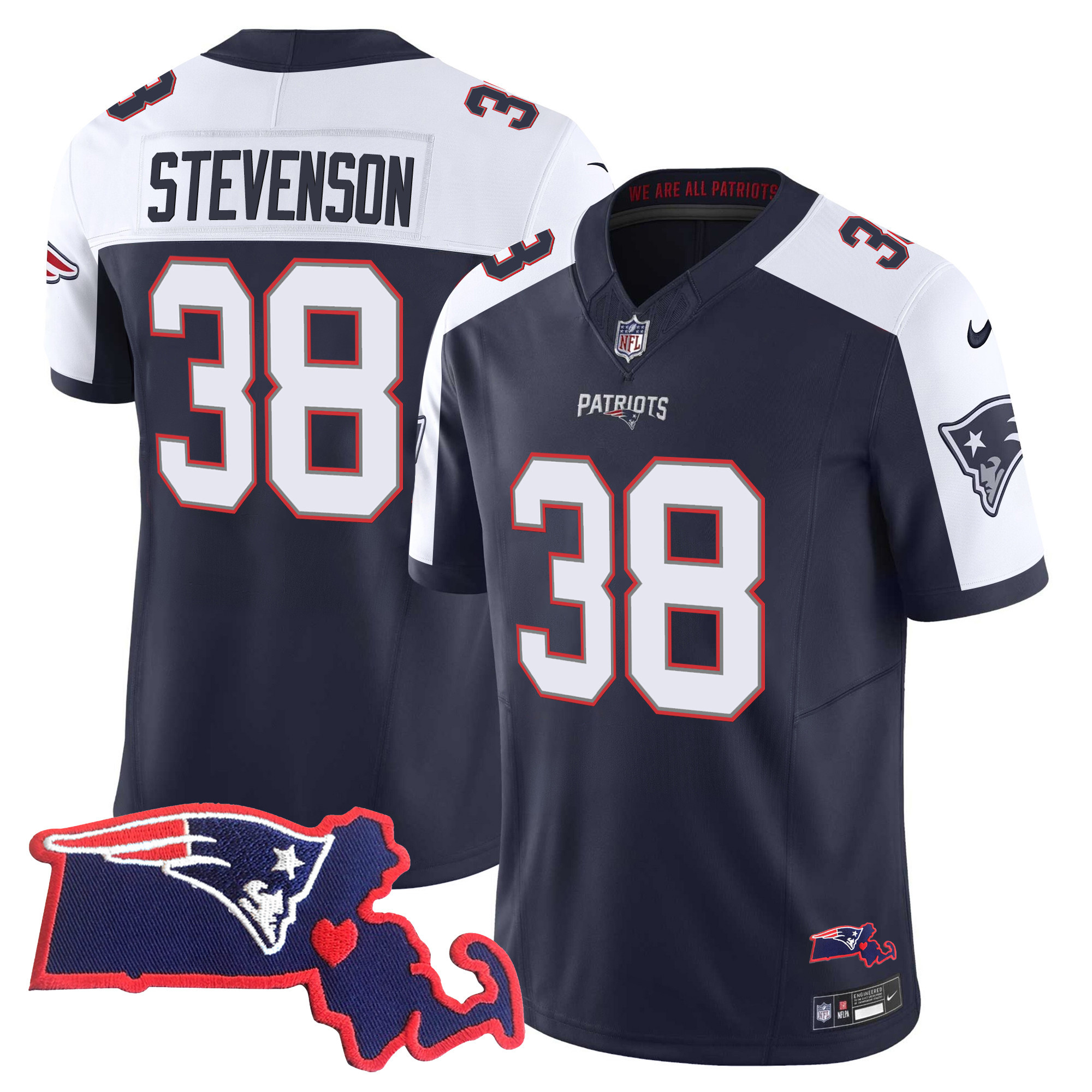 Rhamondre Stevenson Men's New England Patriots Bill Belichick 6x Champions Vapor Alternate Jersey - All Stitched