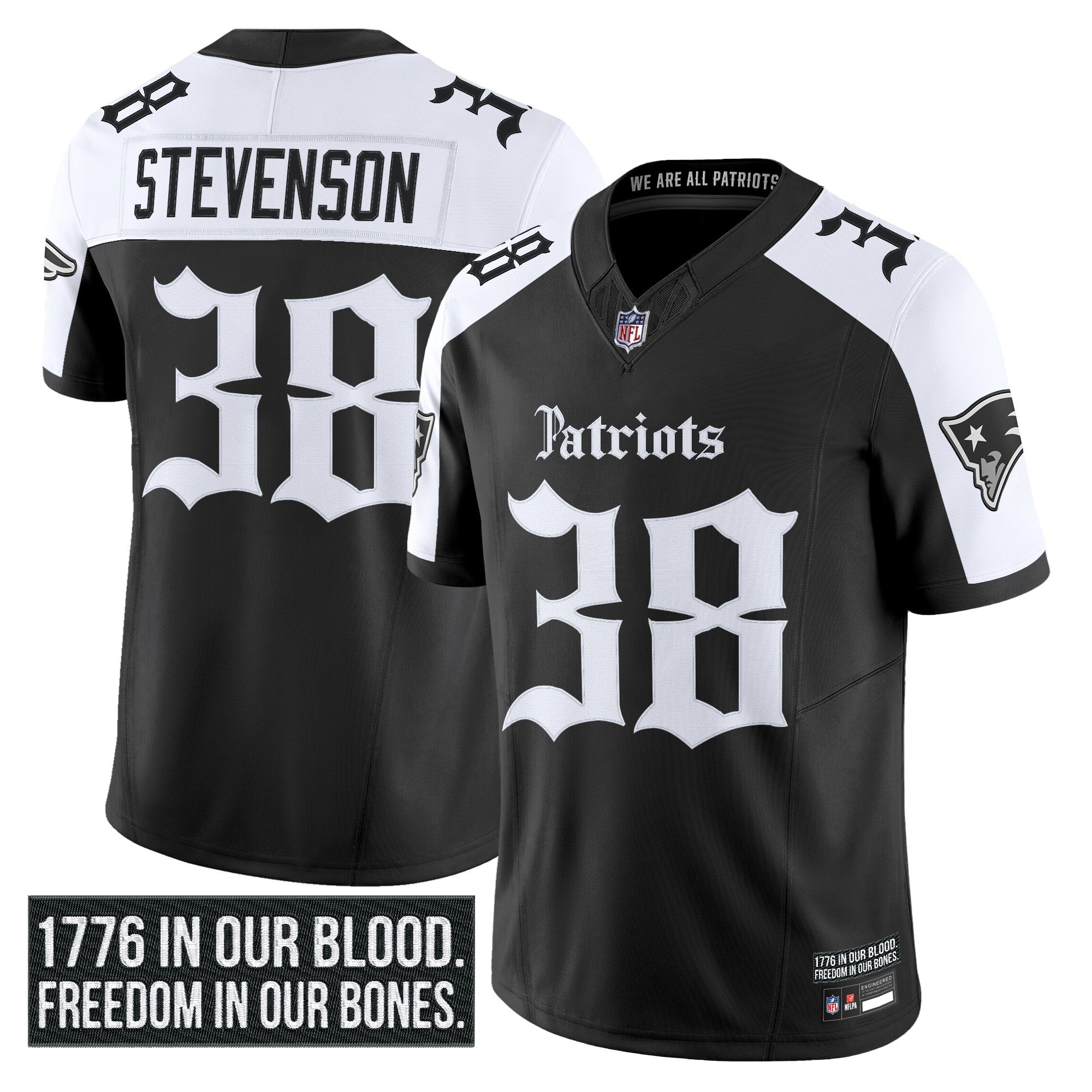 Rhamondre Stevenson Men's New England Patriots 'Gothic Revolution Edition' Vapor Limited Alternate Jersey - All Stitched