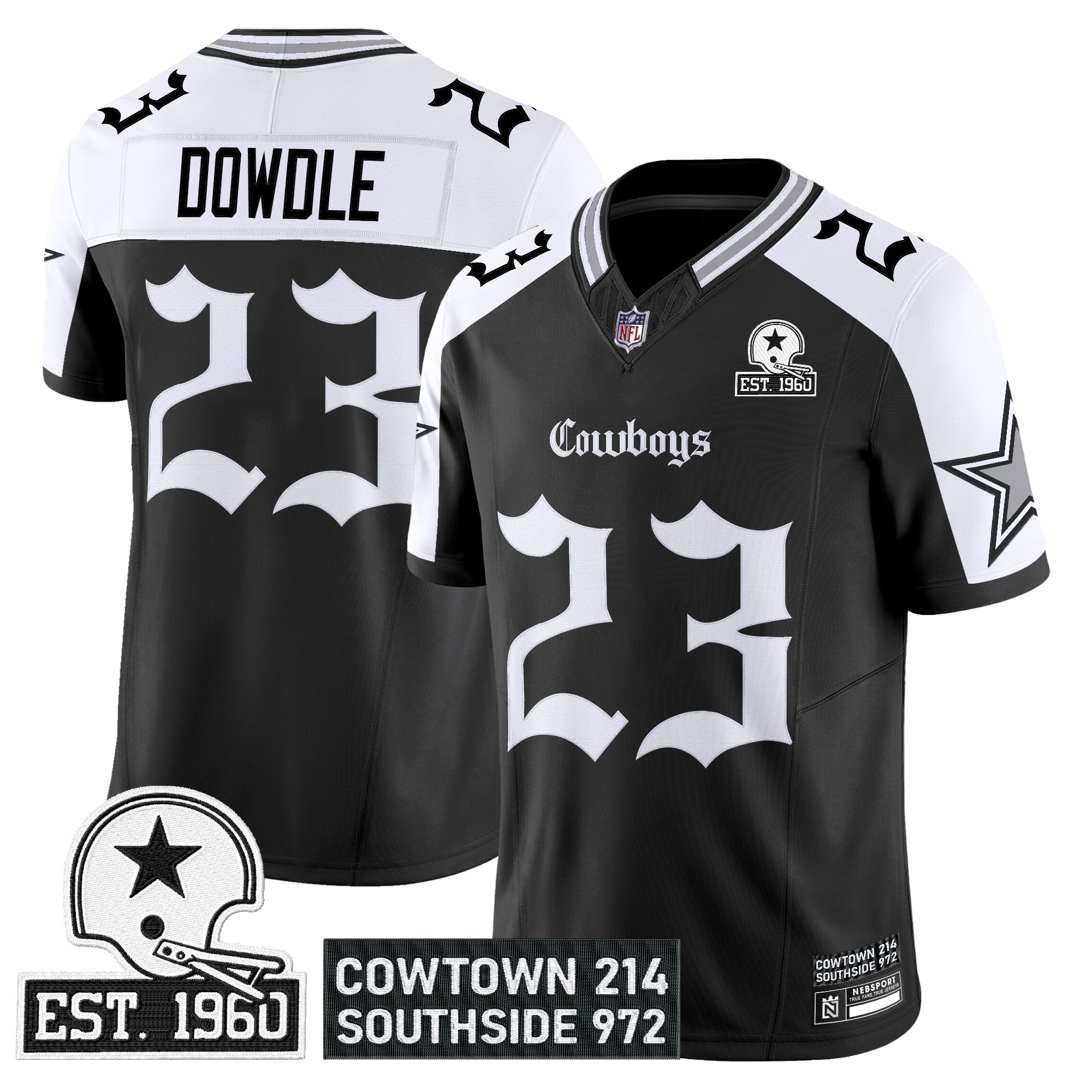 Rico Dowdle Men's Dallas Cowboys 'Gothic Lone Star Edition' Vapor Limited Alternate Jersey - All Stitched