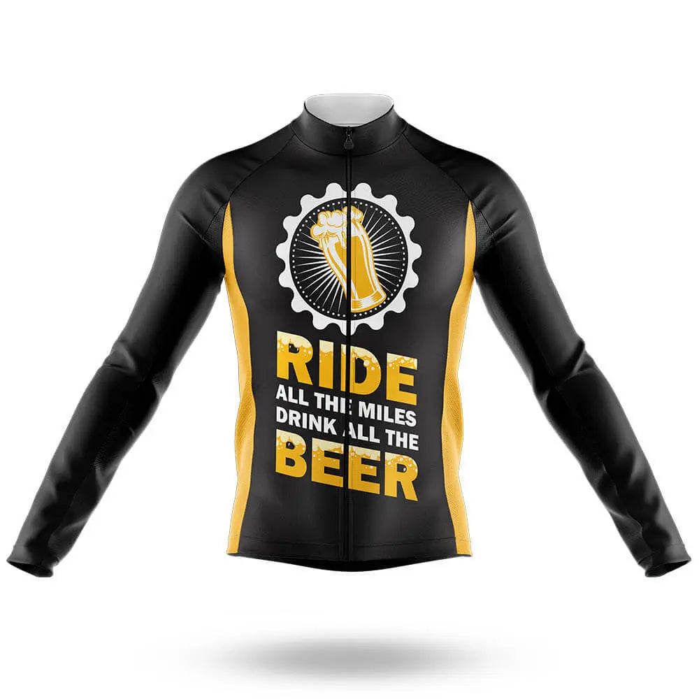 Ride All The Miles - Men's Cycling Long Sleeve Jersey