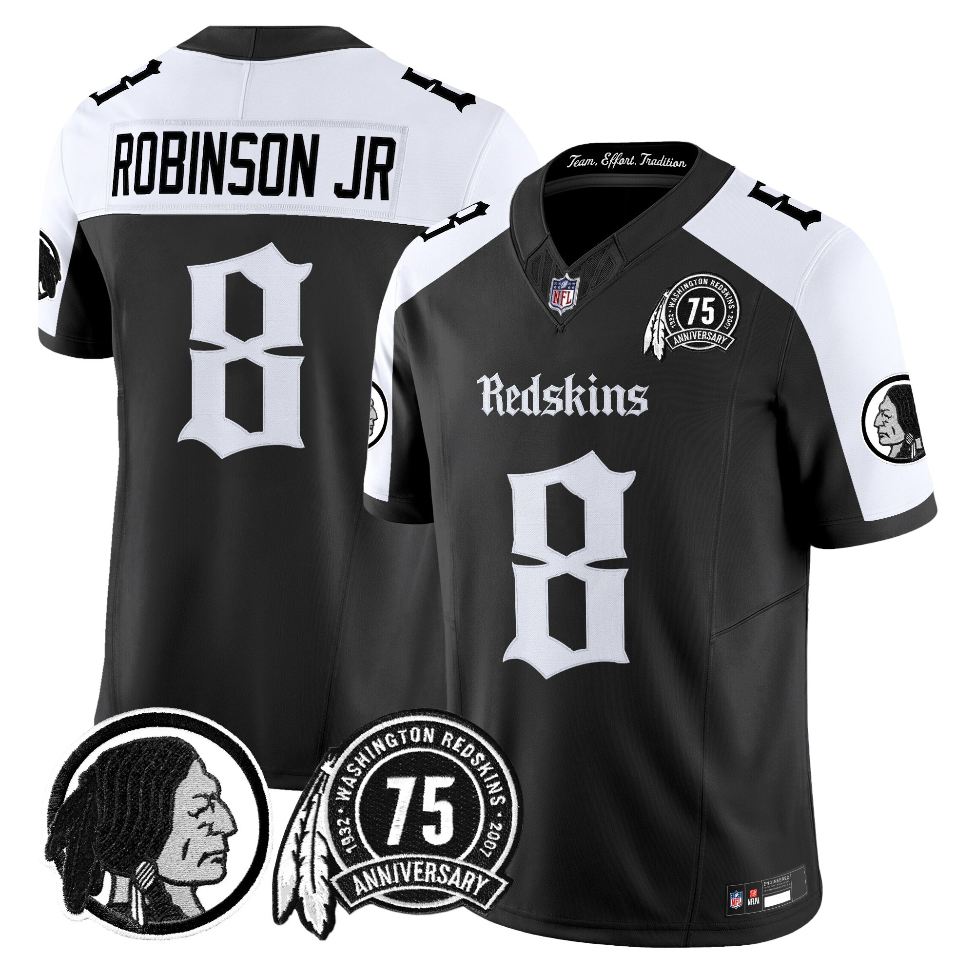 Robinson Jr Men's Washington Commanders 'Gothic Capital Edition' Vapor Limited Alternate Jersey - All Stitched