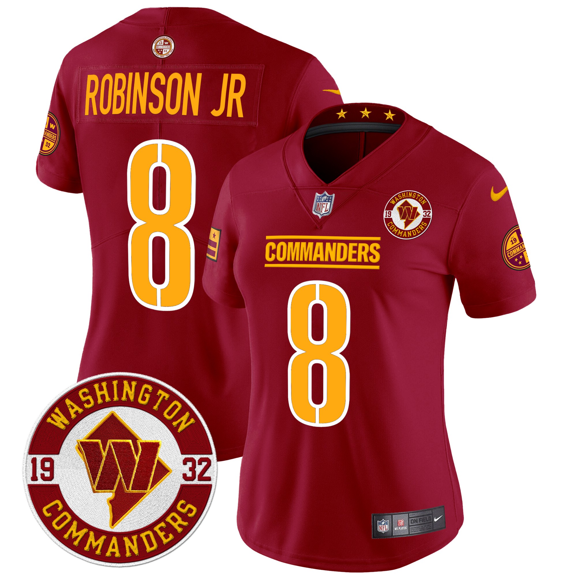 Robinson Jr. Women's Washington Commanders 2024 Vapor Limited Burgundy Jersey - All Stitched