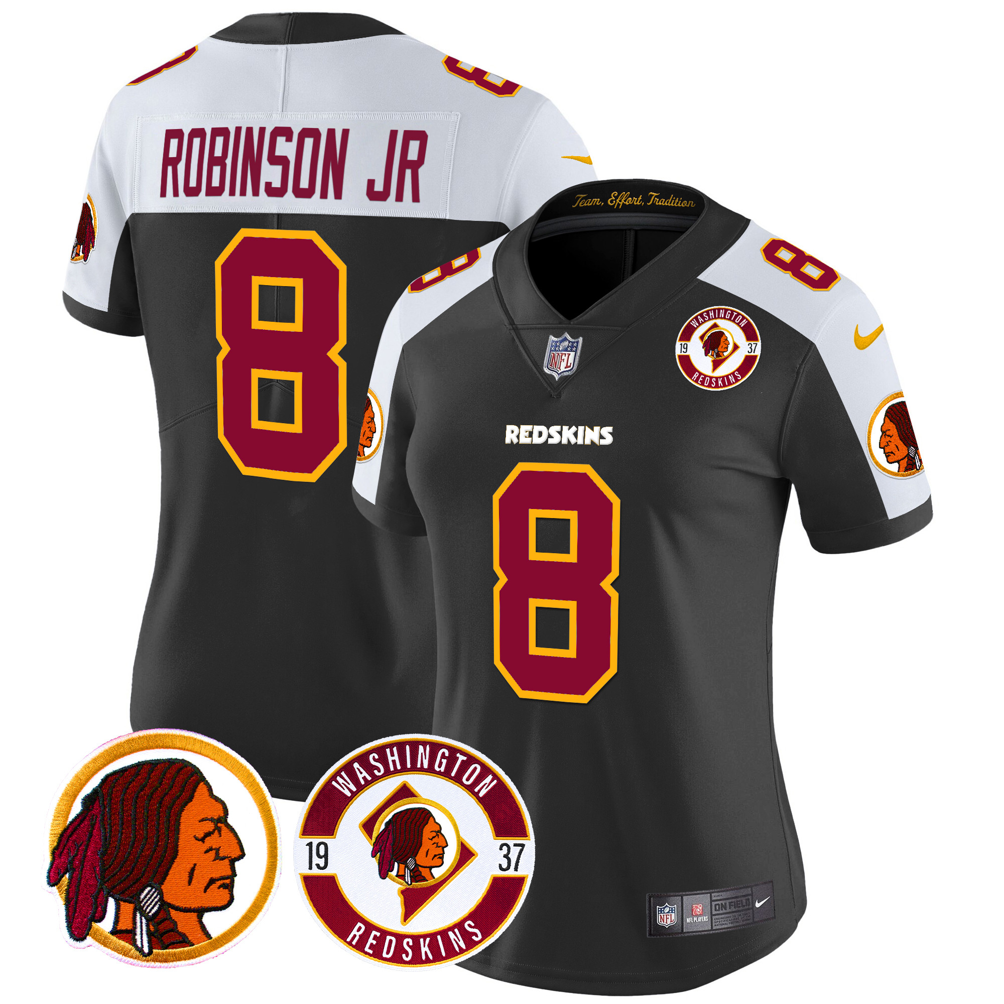 Robinson Jr. Women's Washington Redskins 2024 Vapor Limited Black Alternate Jersey - All Stitched