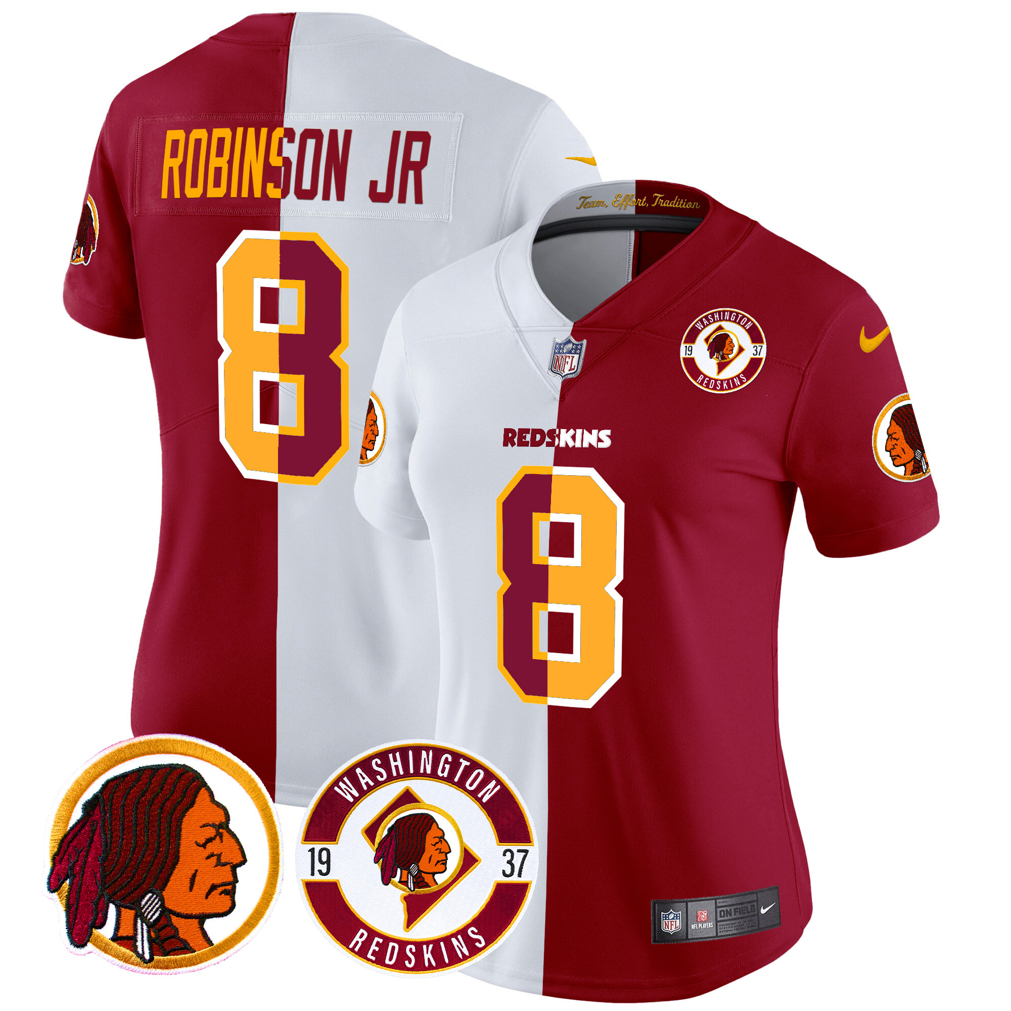 Robinson Jr. Women's Washington Redskins 2024 Vapor Limited Half Jersey - All Stitched