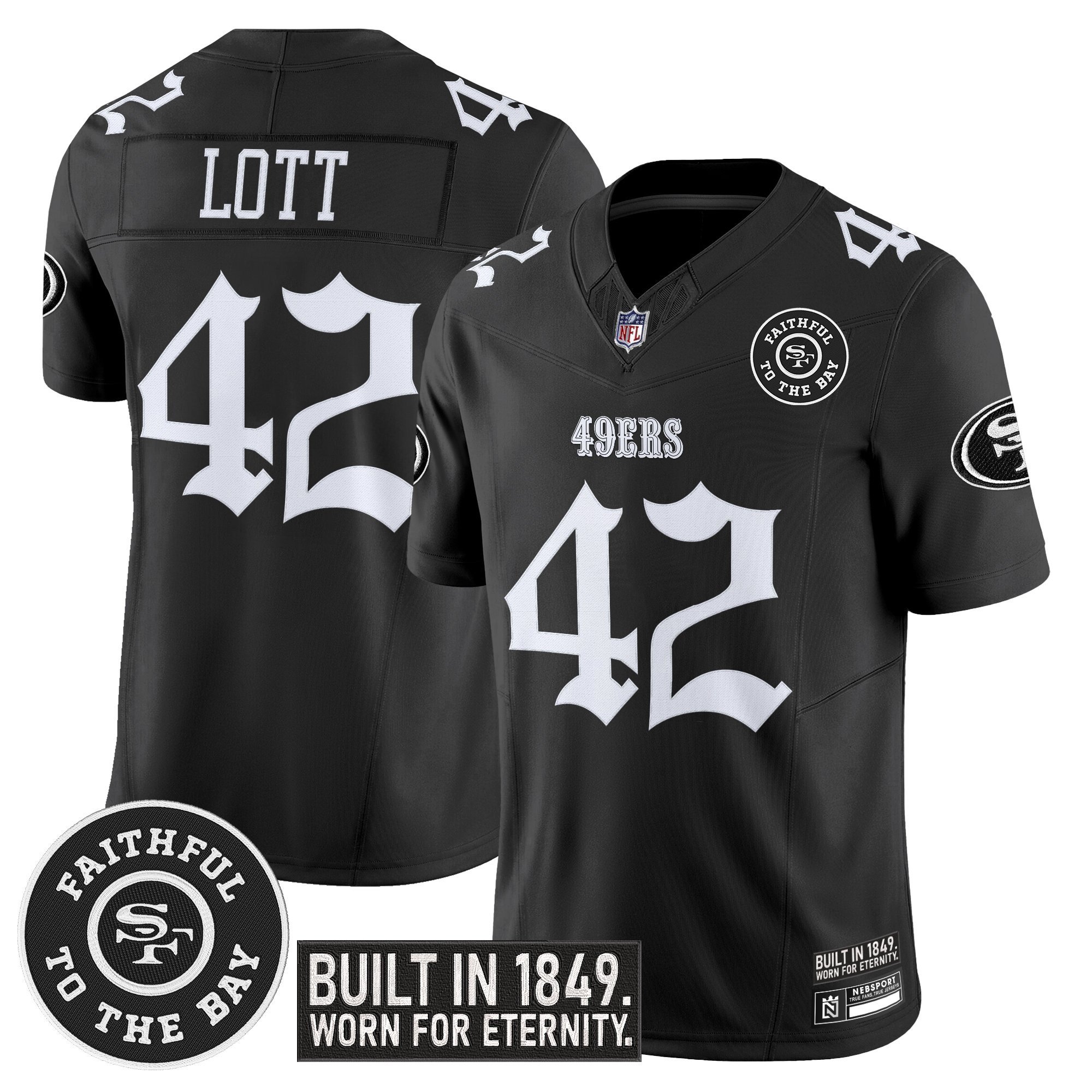 Ronnie Lott Men's San Francisco 49ers 'Fog City Gothic Edition' Vapor Limited Black Jersey - All Stitched