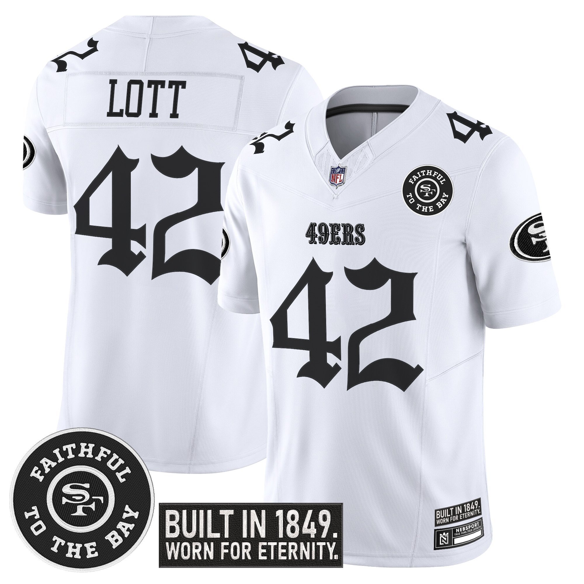 Ronnie Lott Men's San Francisco 49ers 'Fog City Gothic Edition' Vapor Limited White Jersey - All Stitched