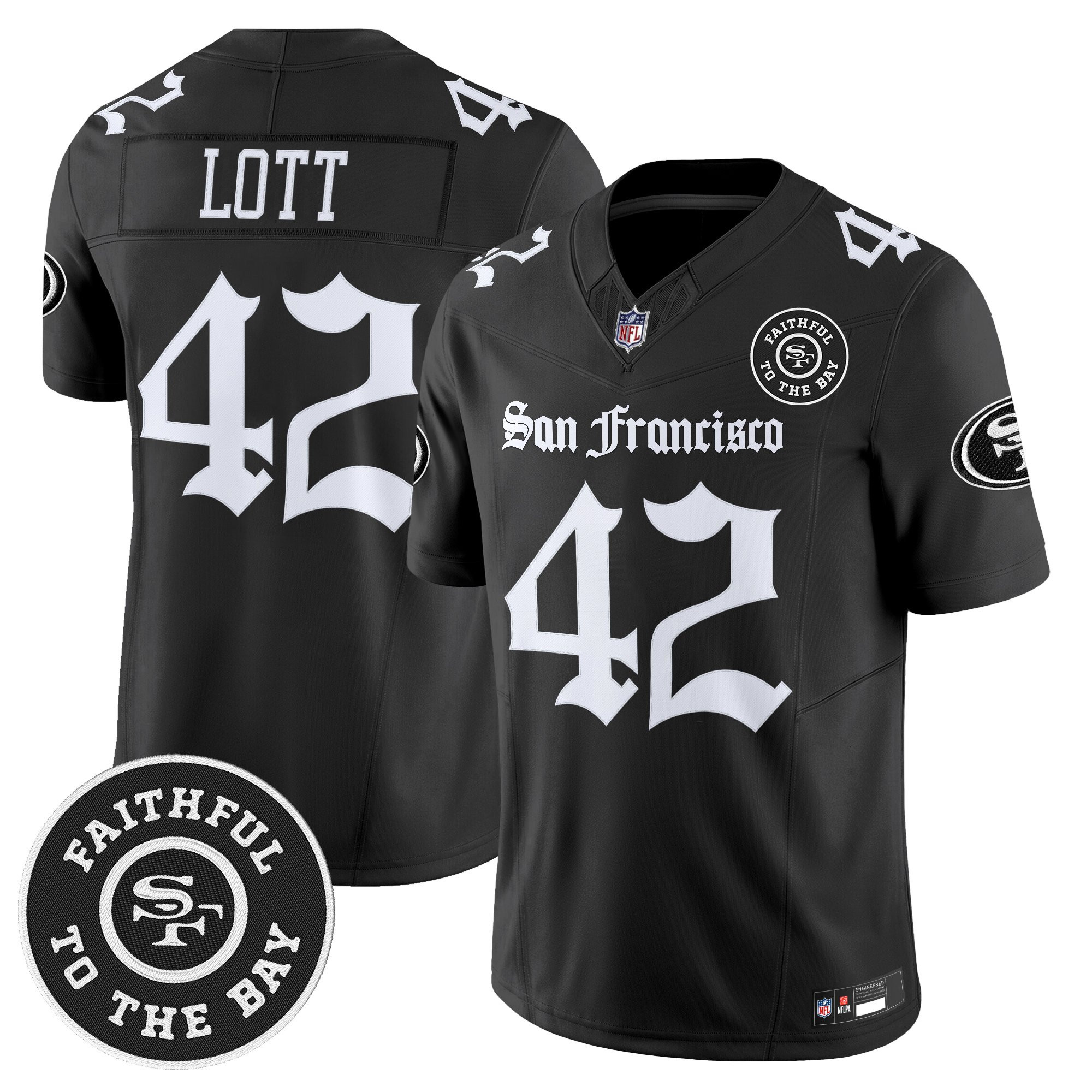 Ronnie Lott Men's San Francisco 49ers 'Gothic Edition' Vapor Limited Black Jersey - All Stitched