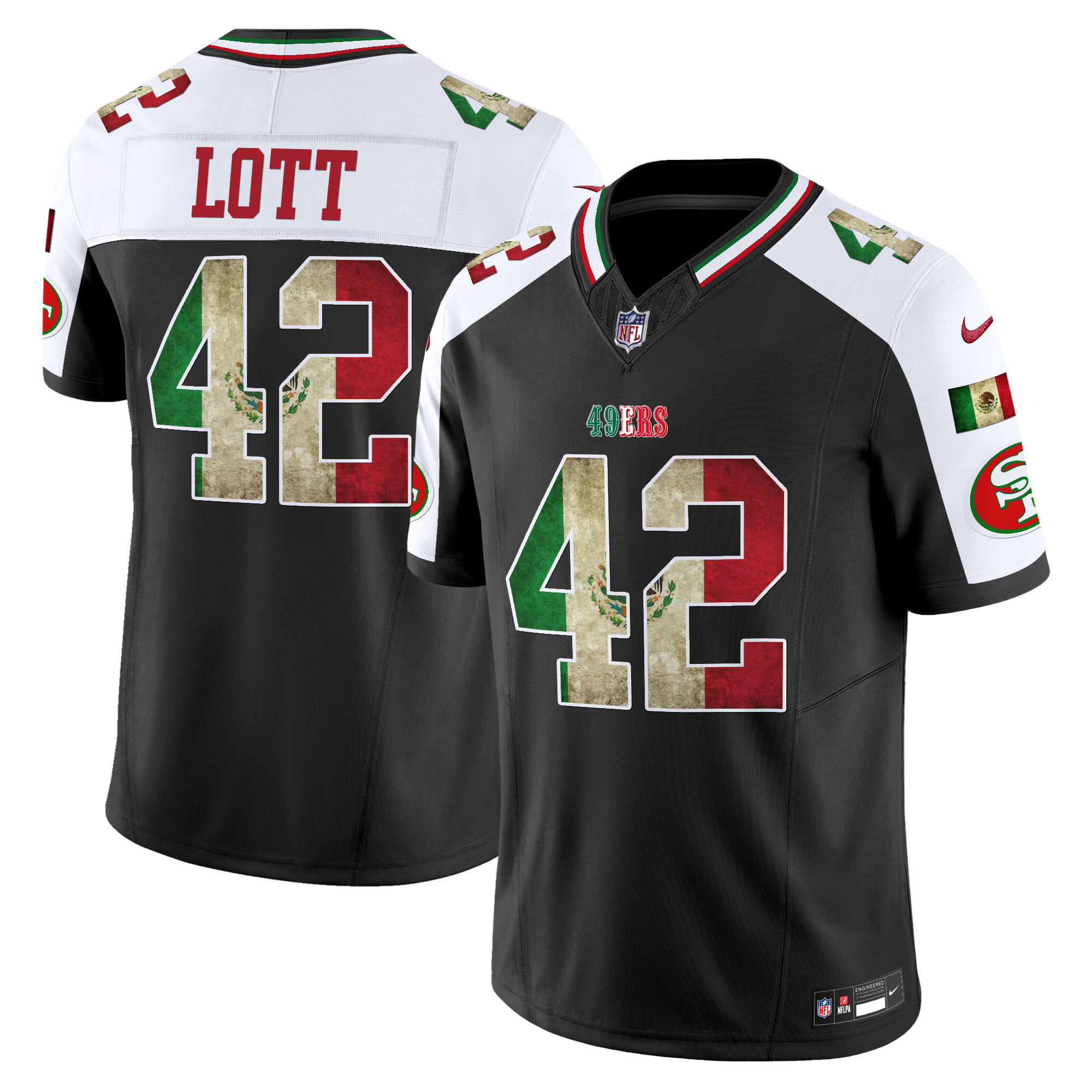 Ronnie Lott Men's San Francisco 49ers Mexico Vapor Limited Black Alternate Jersey - All Stitched