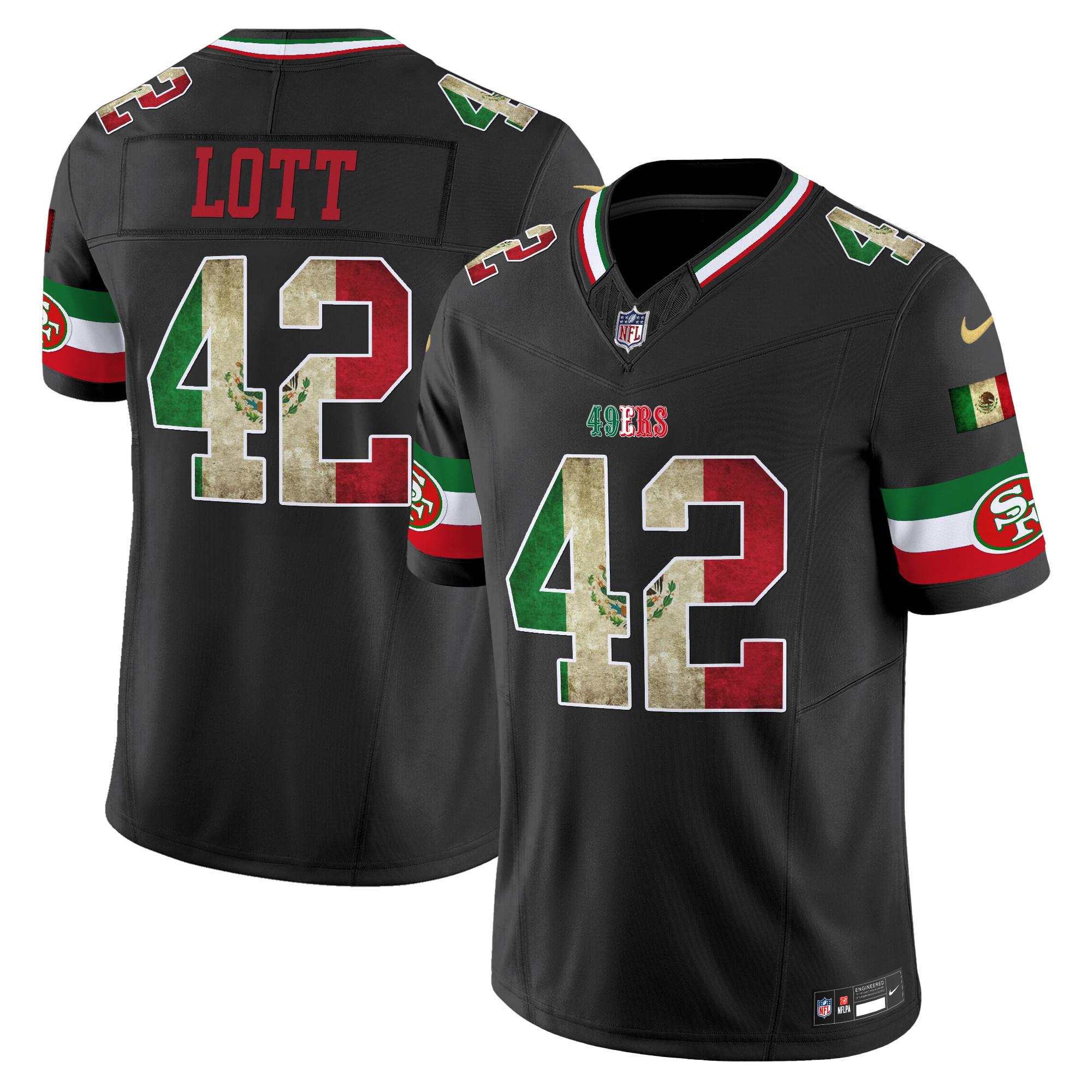 Ronnie Lott Men's San Francisco 49ers Mexico Vapor Limited Black Jersey - All Stitched