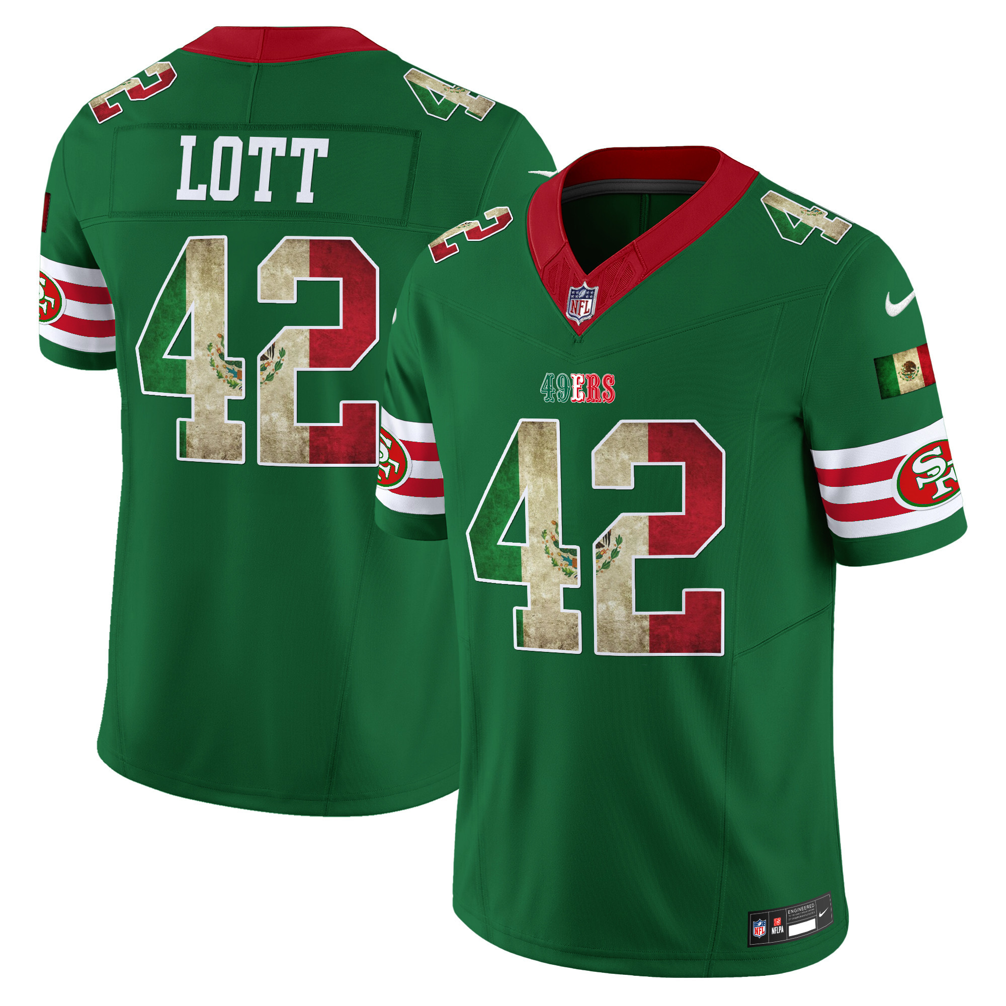 Ronnie Lott Men's San Francisco 49ers Mexico Vapor Limited Green Jersey - All Stitched