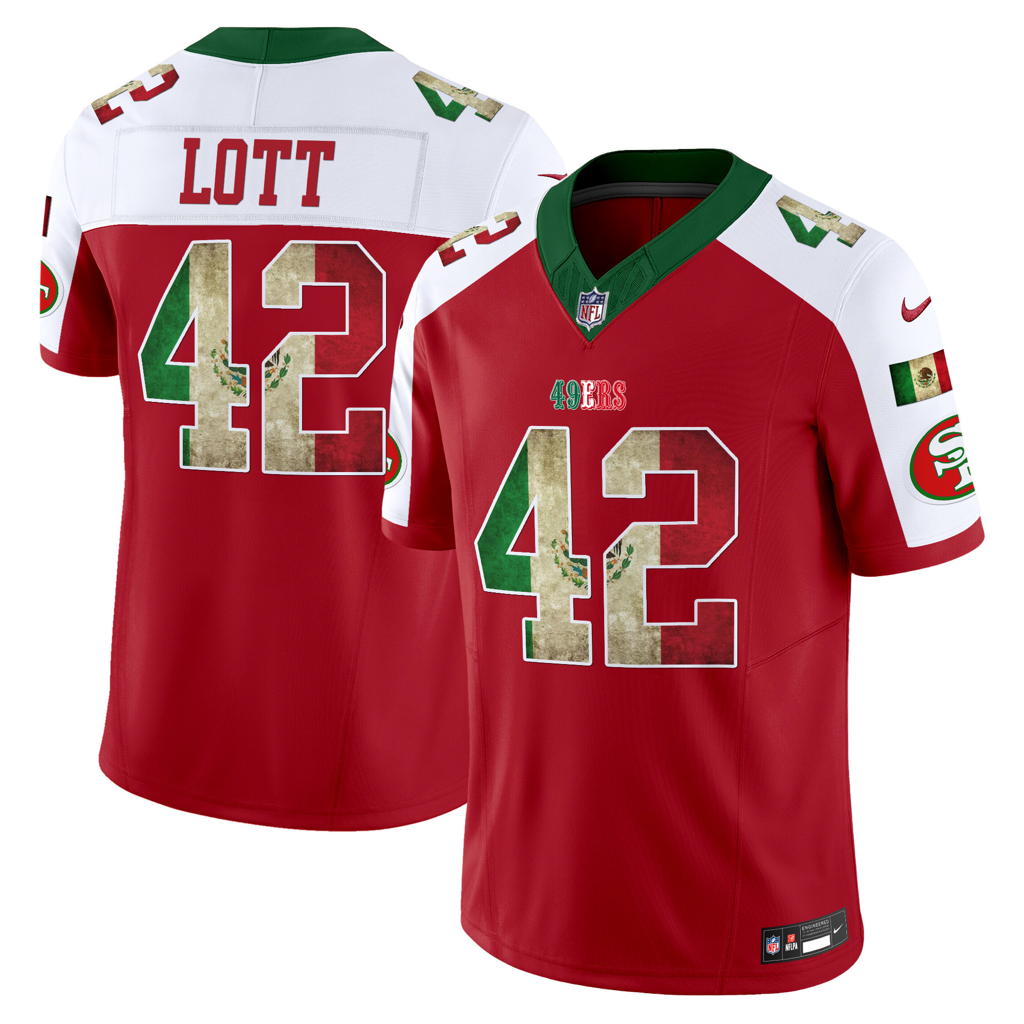 Ronnie Lott Men's San Francisco 49ers Mexico Vapor Limited Red Alternate Jersey - All Stitched