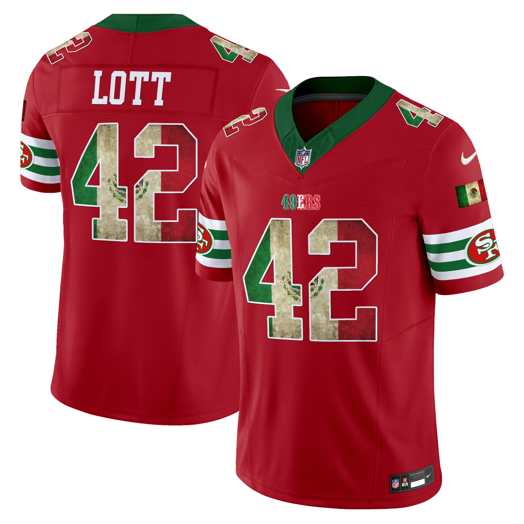 Ronnie Lott Men's San Francisco 49ers Mexico Vapor Limited Red Jersey - All Stitched