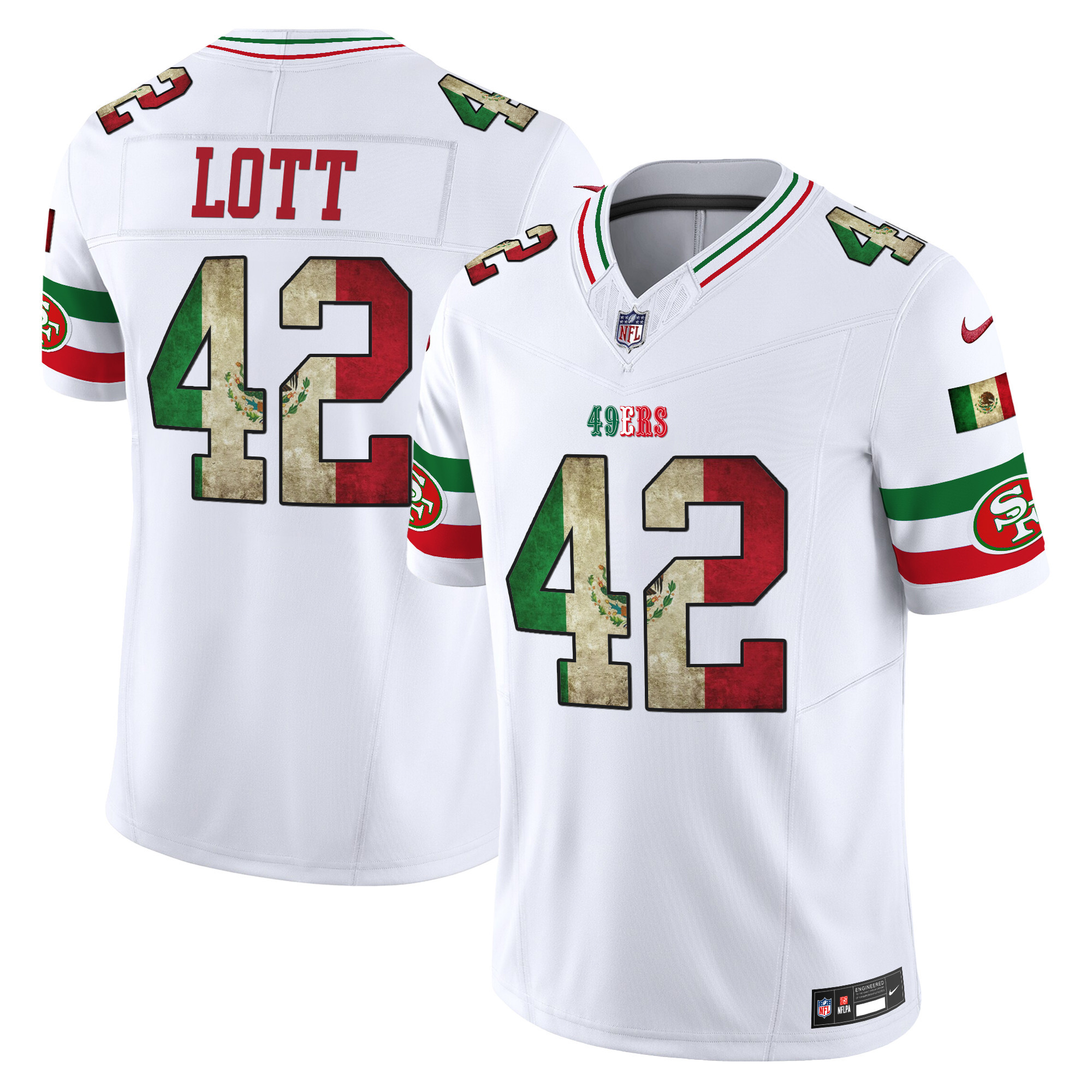 Ronnie Lott Men's San Francisco 49ers Mexico Vapor Limited White Jersey - All Stitched